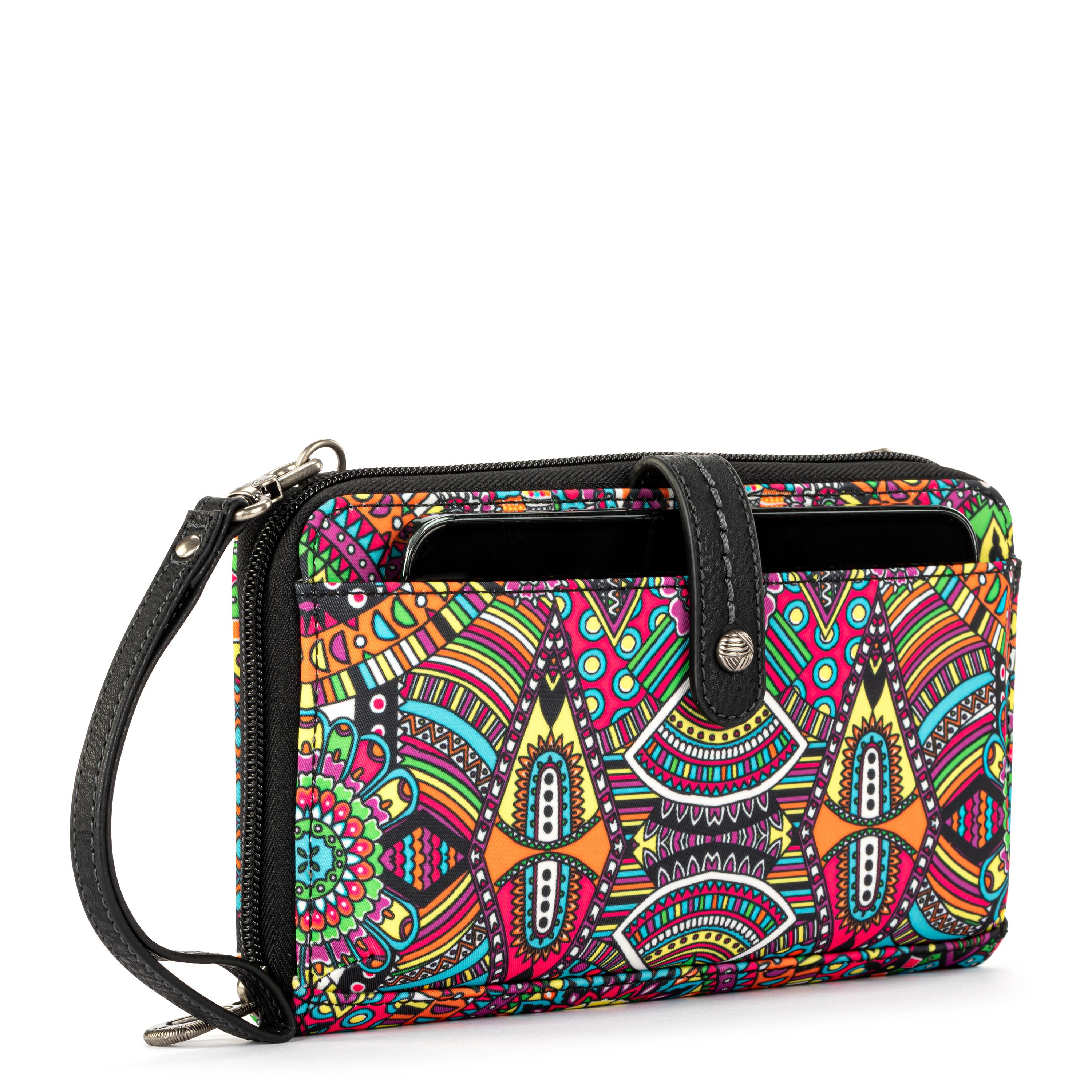 Eco-Friendly Smartphone Wallet with RFID Blocking - Durable EcoTwill Fabric - Rainbow Wanderlust Design - Perfect for Travel, Shopping & Everyday Use