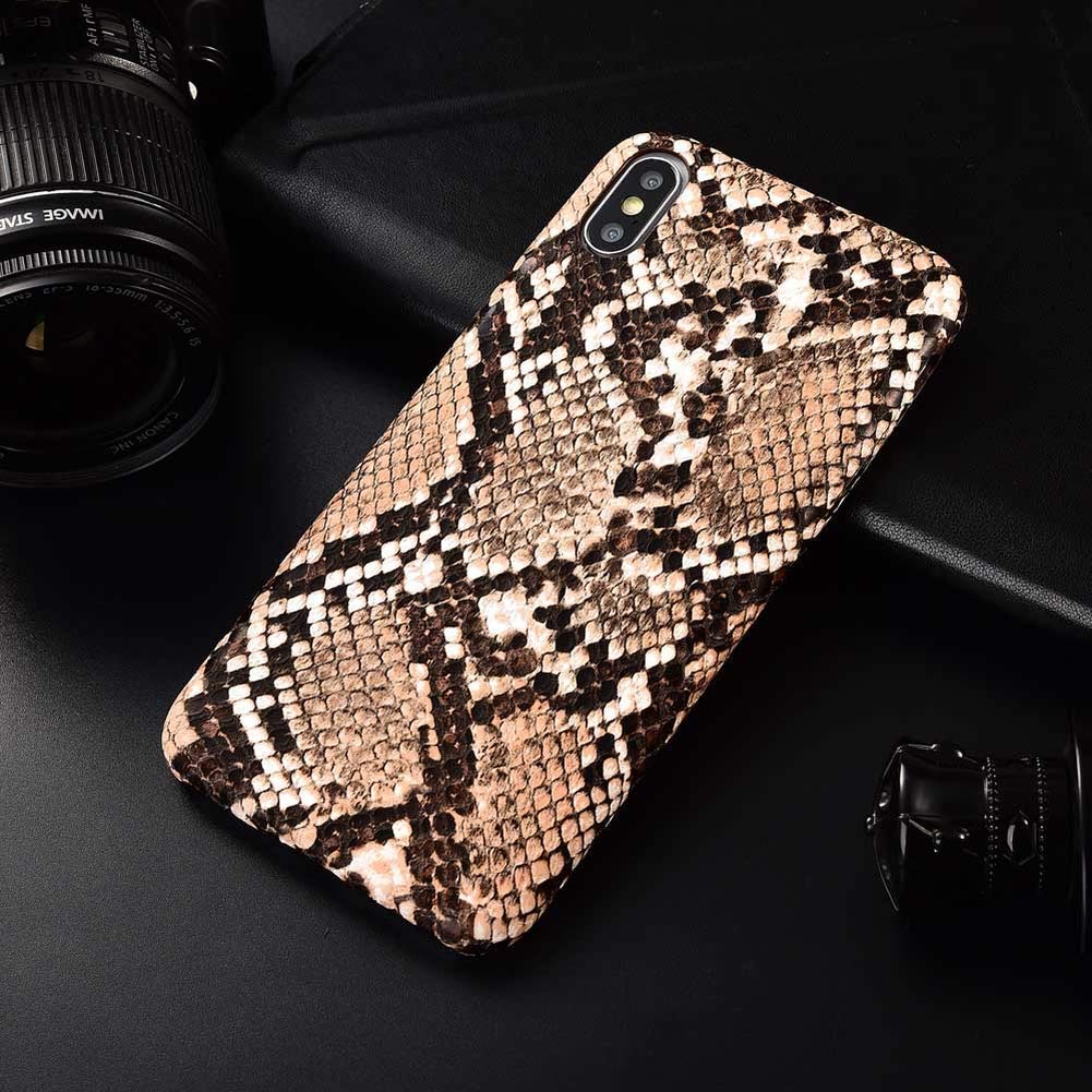Premium Snake Skin Print PU Leather Phone Case for iPhone XR - Stylish Crocodile Texture Soft Back Cover (Snake Brown) | Perfect for Daily Use, Office & Outdoor Protection