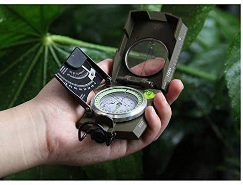 Military Sighting Compass for Hiking, Camping & Survival - Compact Handheld Compass with Declination Adjustment, Waterproof & Durable for Outdoor Adventures - Perfect for Backpacking, Hunting, Boy Scout Activities & Emergency Navigation