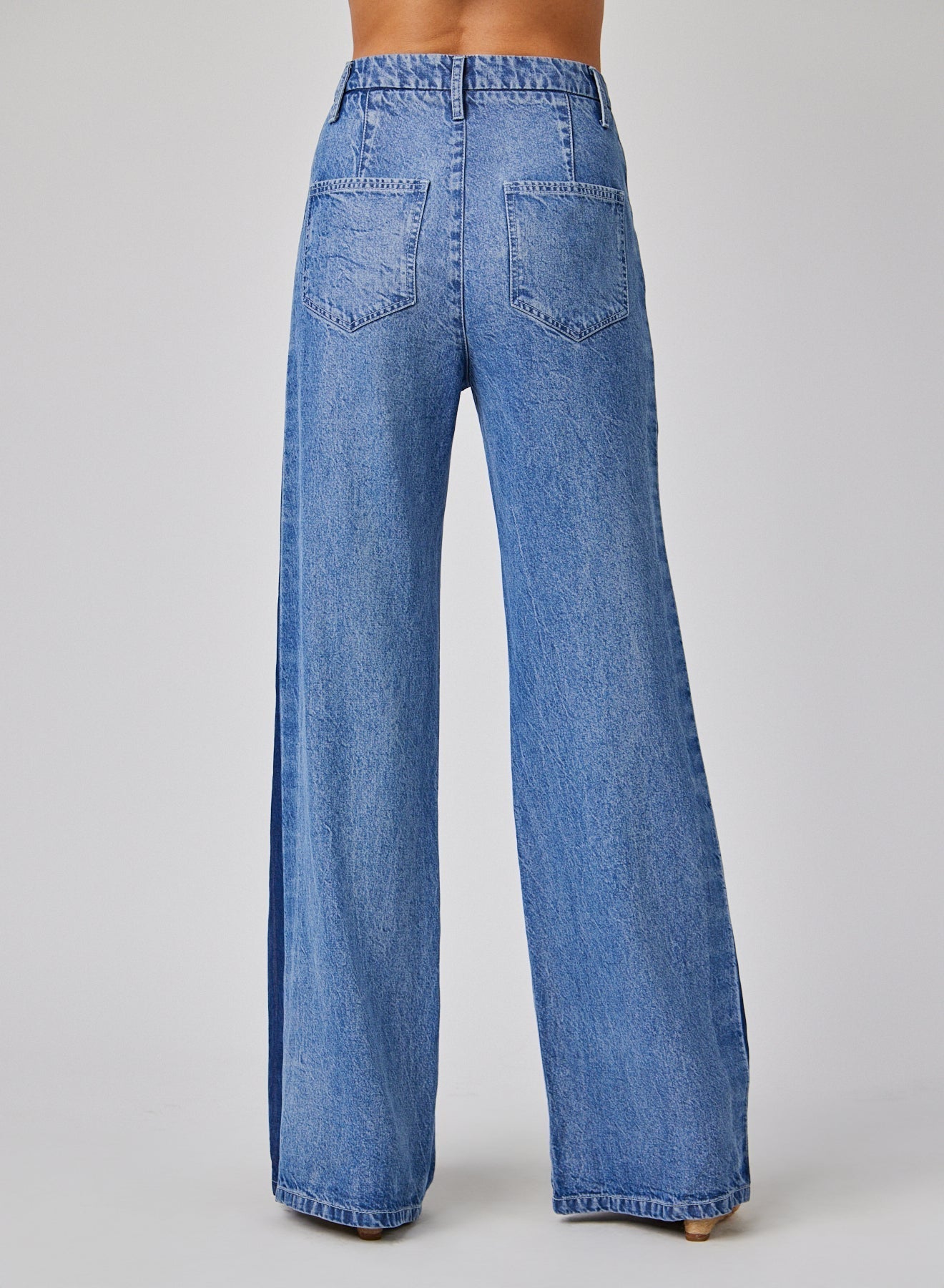 Vintage Anya Side Tacked Distressed Jeans - High Waist Relaxed Fit Denim Pants for Women | Perfect for Casual Outings, Date Nights & Street Style Fashion