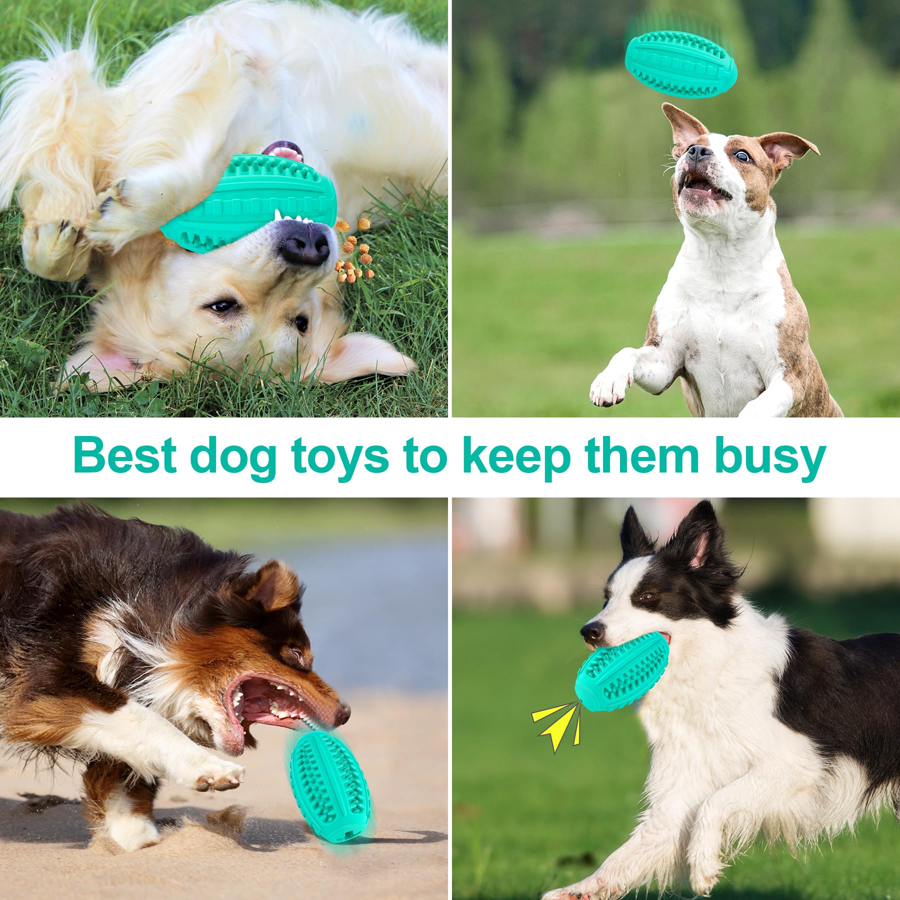 Durable Squeaky Dog Balls for Aggressive Chewers - Indestructible Chew Toy for Large Breed Dogs with Treat Dispenser - Interactive Super Chewer Ball for German Shepherds, Pitbulls & Labs - Perfect for Backyard Play, Training Rewards & Anxiety Relief