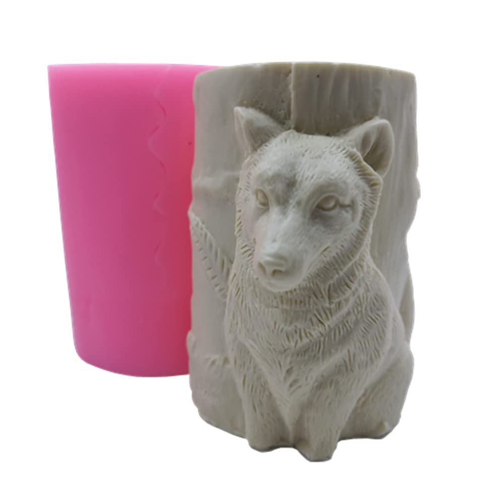 Wolf Design 3D Silicone Candle Mold - DIY Pillar Candle Wax Molds for Animal Resin Gypsum Crafts, Handmade Candle Making Supplies (Perfect for Home Decor, Wedding Centerpieces & DIY Craft Projects)