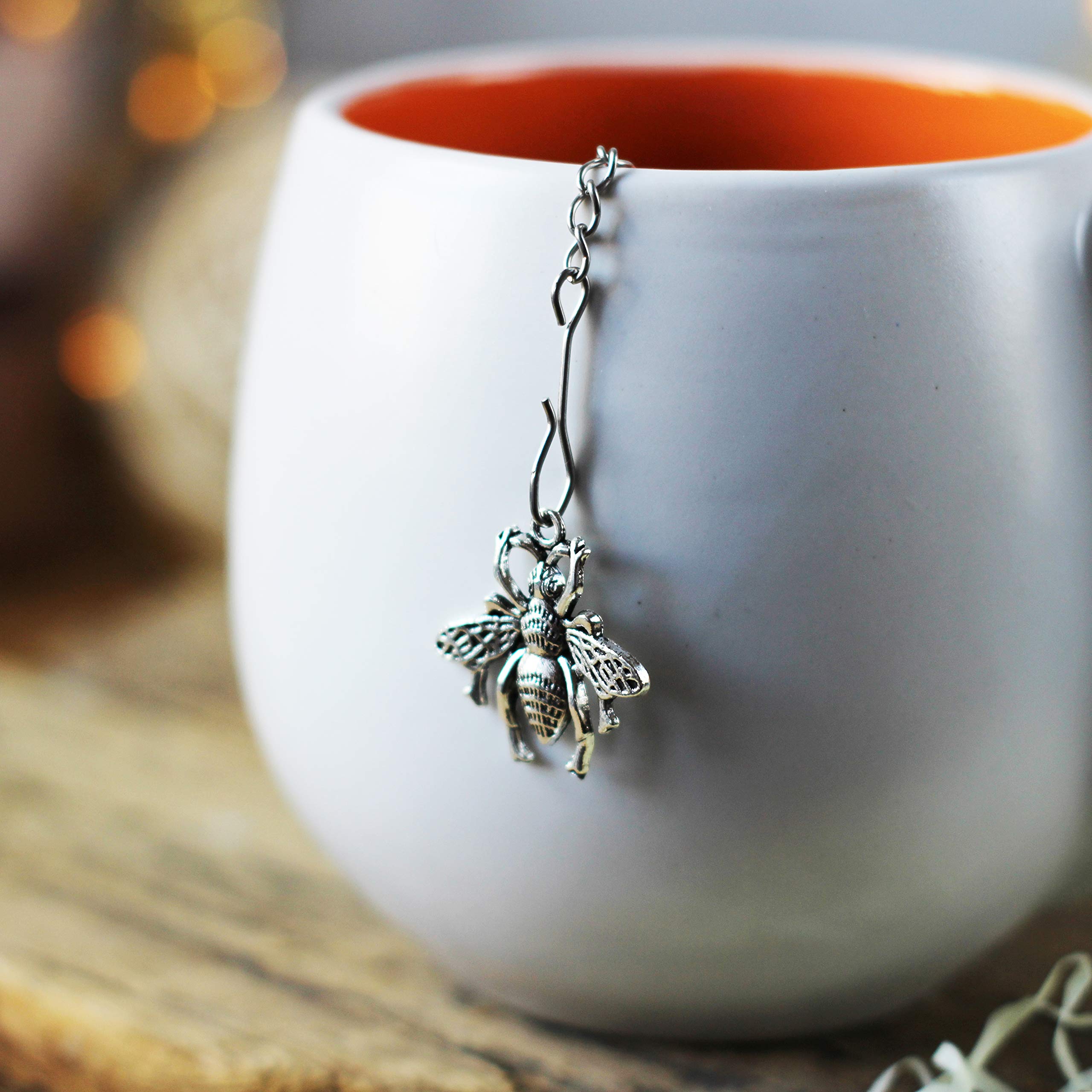Premium Honey Bee Tea Strainer for Loose Leaf Tea - Charming Bee Pendant Tea Infuser & Steeper - Perfect for Home, Office & Gift Giving