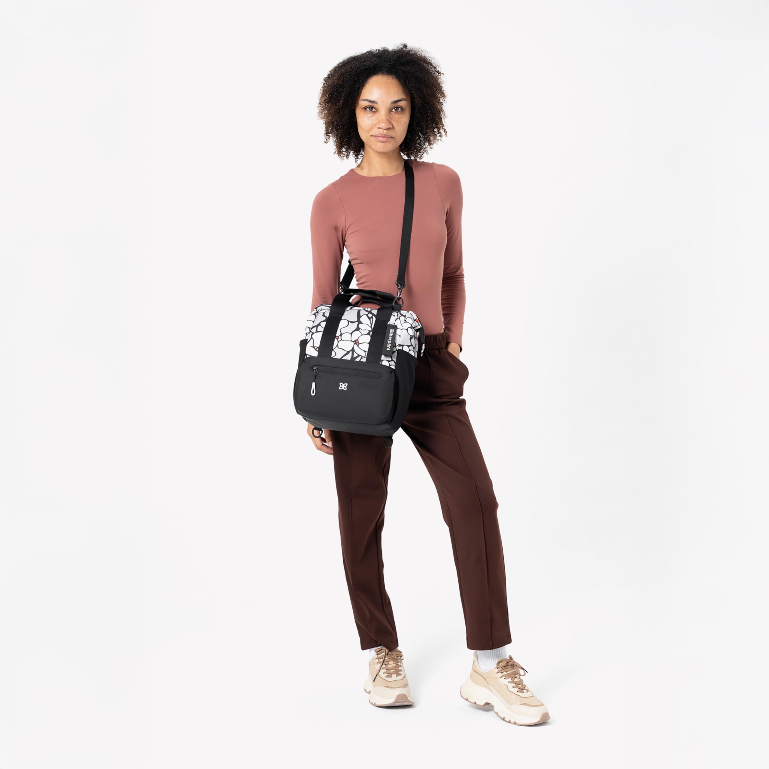 Sherpani Dispatch Convertible Backpack Tote for Women - Travel Laptop Backpack & Crossbody Bag, Fits 14 Inch Laptop (Magnolia) - Perfect for Work Commute, College Campus & Weekend Getaways