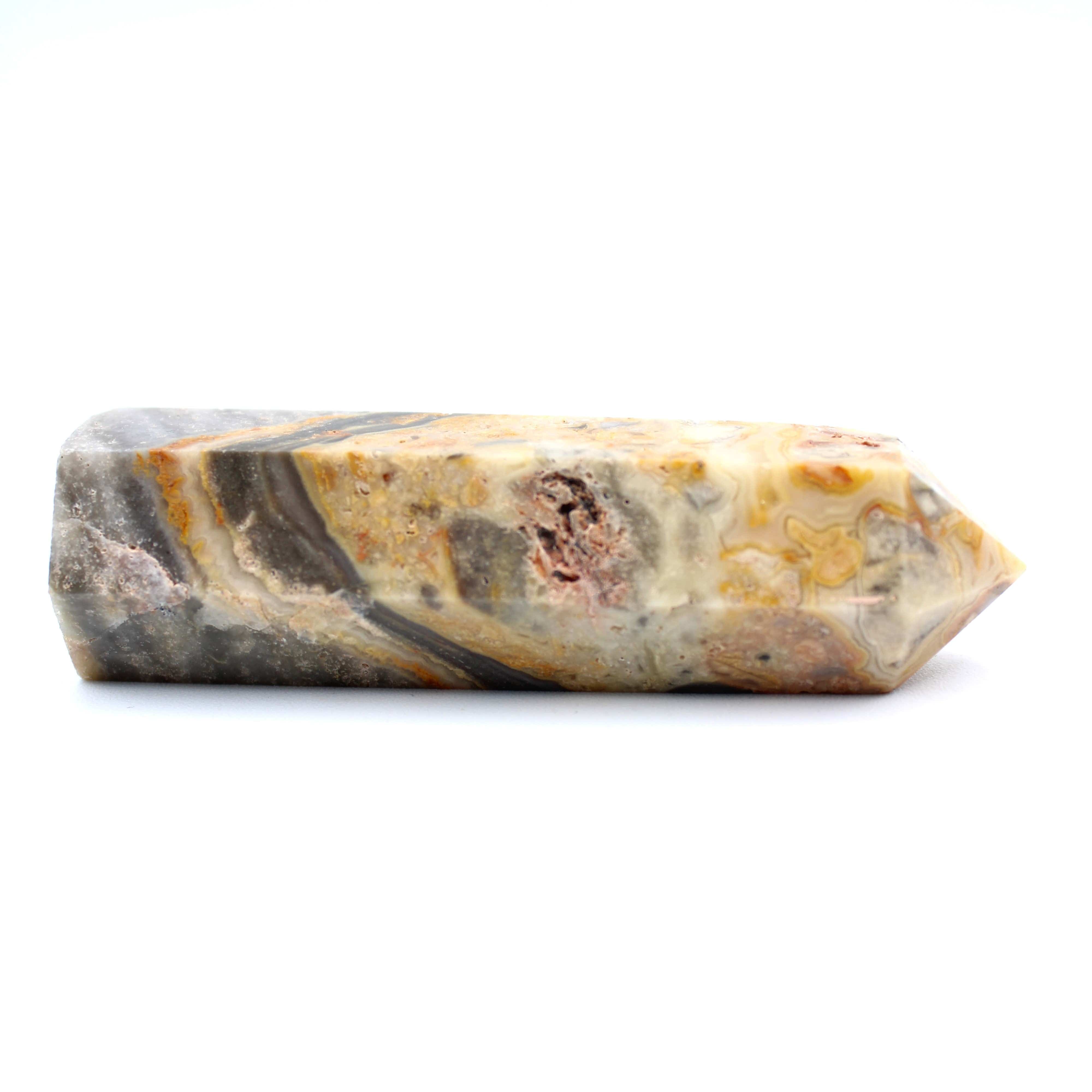 Natural Crazy Lace Agate Healing Crystal Tower - Handcrafted Spiritual Decor for Home, Office & Meditation (3-4 Inches) | Perfect for Reiki, Feng Shui & Positive Energy
