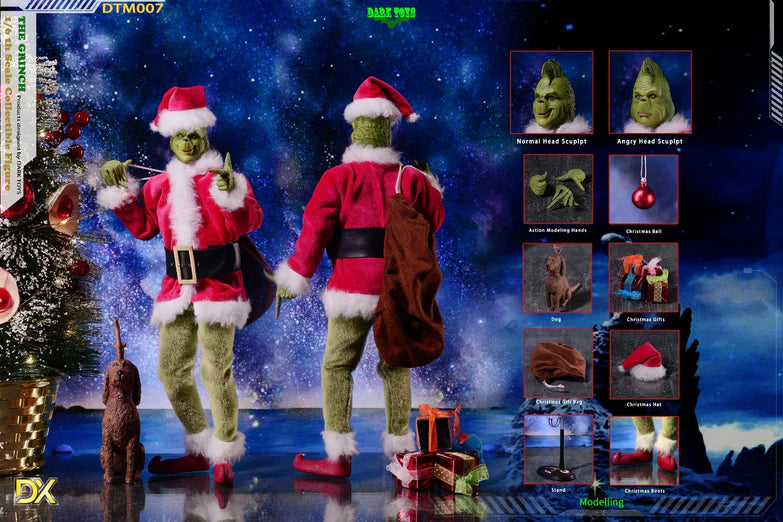 Dark Toys 1/6 Scale The Grinch Deluxe Edition Collectible Action Figure DTM007 - Perfect for Christmas Decorations, Movie Fans & Collectors