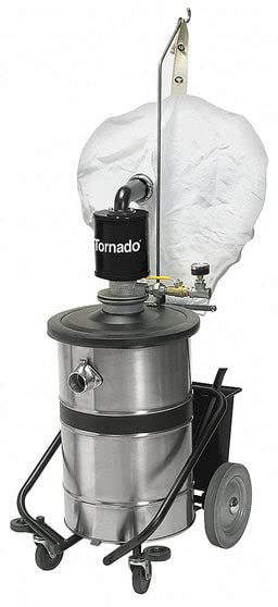 Tornado 18 Gallon Stainless Steel Pneumatic Drum Vacuum with 1.5