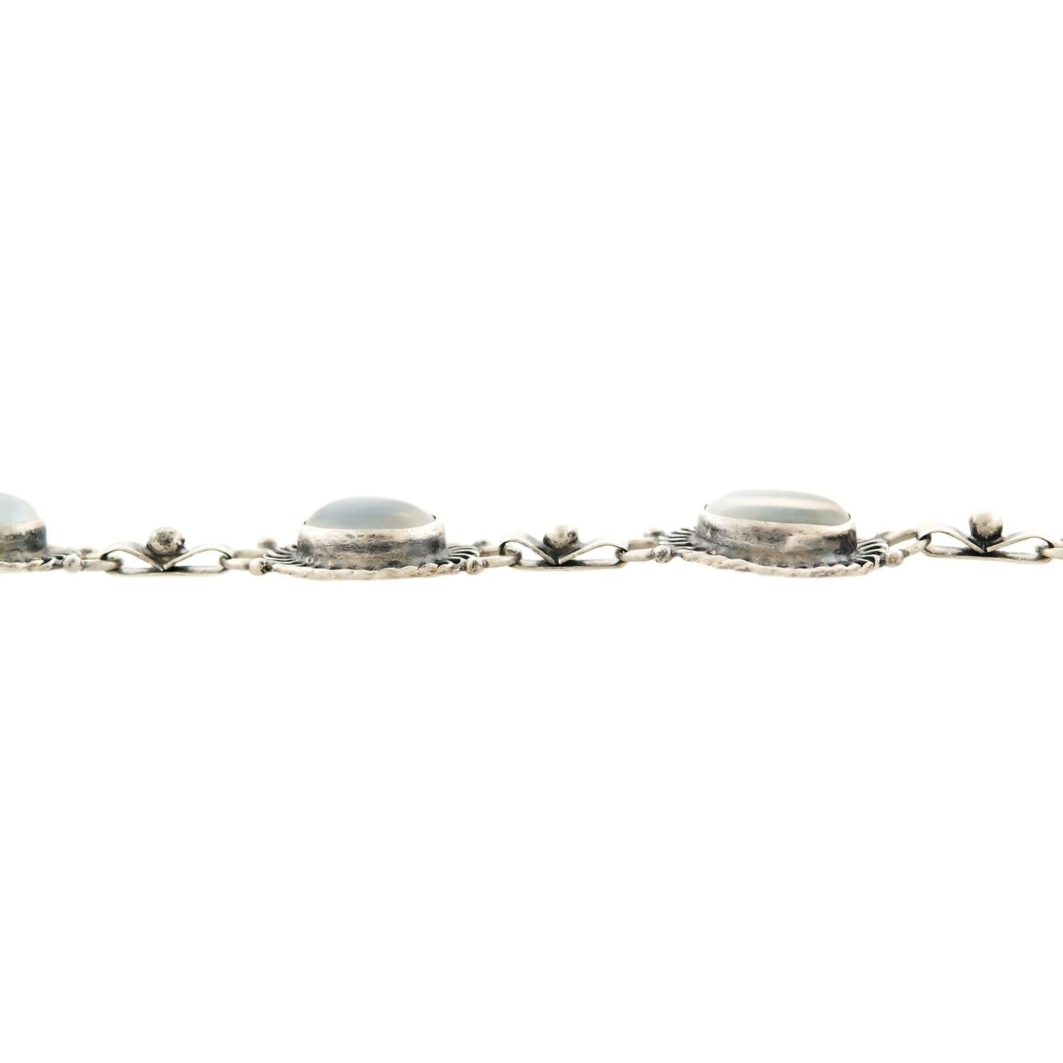 Vintage Moonstone Bracelet for Women - Handmade Sterling Silver Adjustable Boho Jewelry - Perfect for Gifts, Parties & Everyday Wear