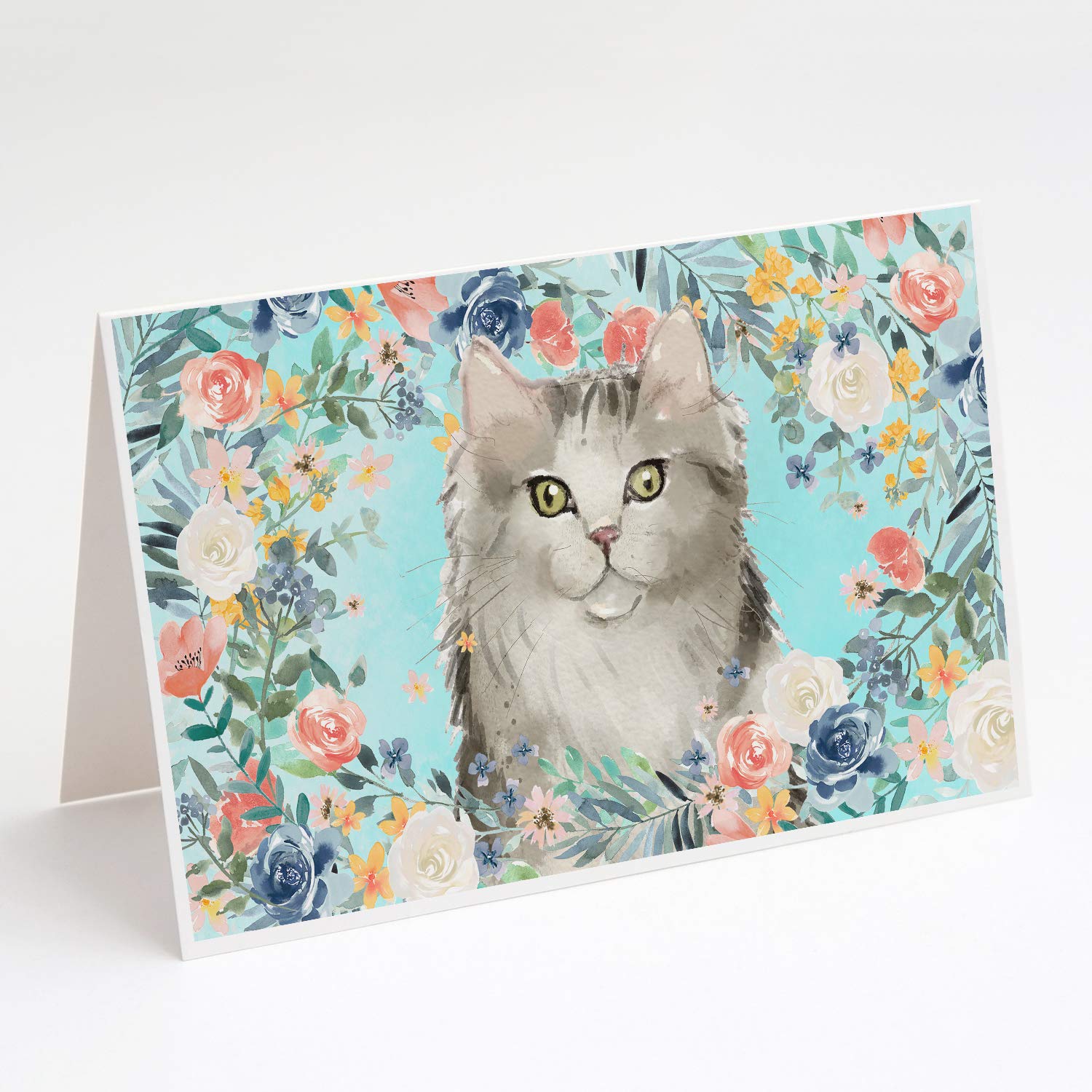 Ragamuffin Spring Flowers Greeting Cards - Pack of 8 Blank A7 Note Cards (5x7 inches) with Envelopes | Whimsical Floral Design for Birthday, Thank You & Holiday Cards | Perfect for Spring Occasions & Special Events