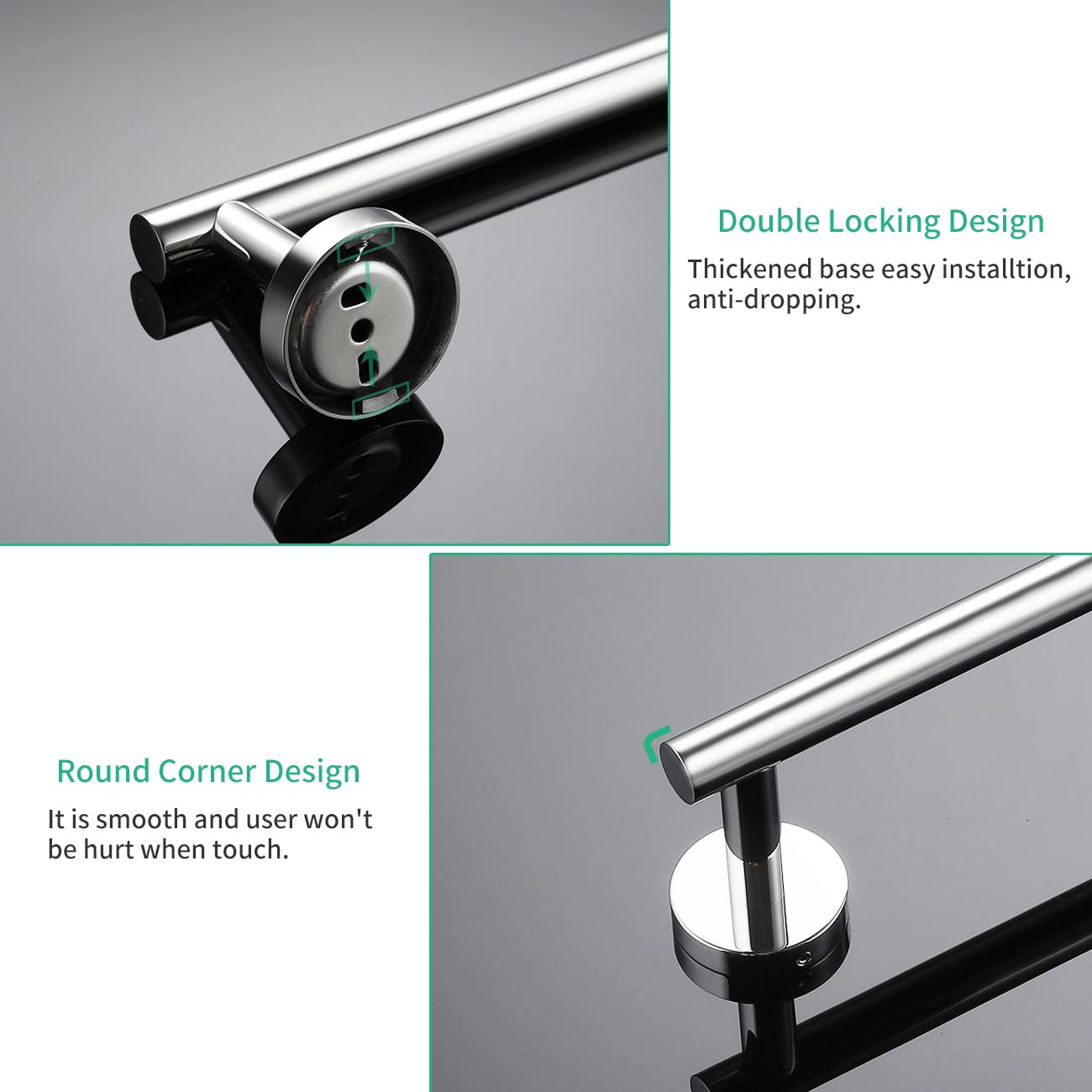 Miyili 36-Inch Stainless Steel Bathroom Towel Bar - Wall Mounted Towel Holder Rack with Polished Finish (A01C90A) - Perfect for Bathroom, Kitchen, Laundry Room & Spa Decor