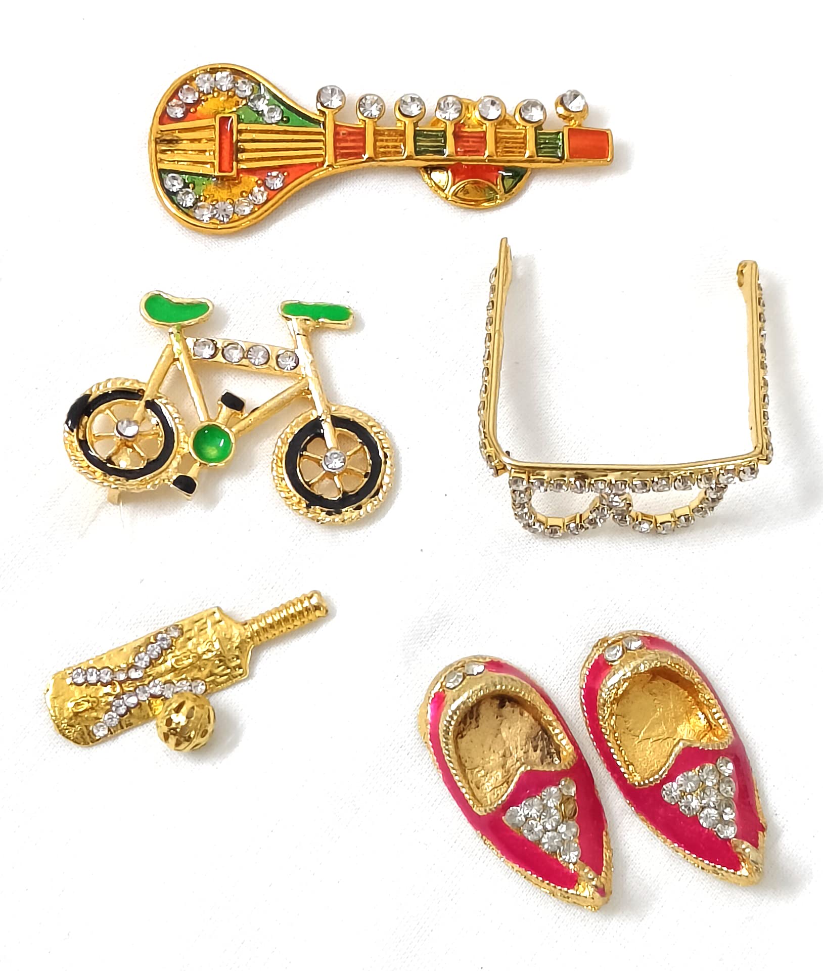 RMCG TRADERS Lord Krishna Laddu Gopal Toys Set - Cricket Bat & Ball, Guitar, Sunglasses, Bicycle & Footwear Combo | Hindu Religious Doll Accessories for Puja Decoration & Kids Play