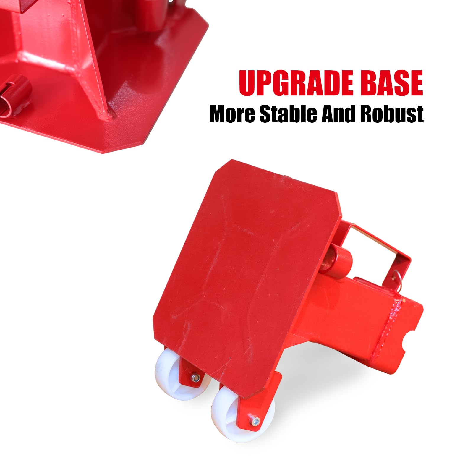 Torin Heavy Duty 12 Ton (24,000 lb) Capacity Jack Stands - Pin Style with 2 Casters & Handle for Easy Transport - Car, SUV, Truck & Pickup Support - Ideal for Garage Repairs, Tire Changes & Vehicle Maintenance - BIG RED ATZ120006P (Red)