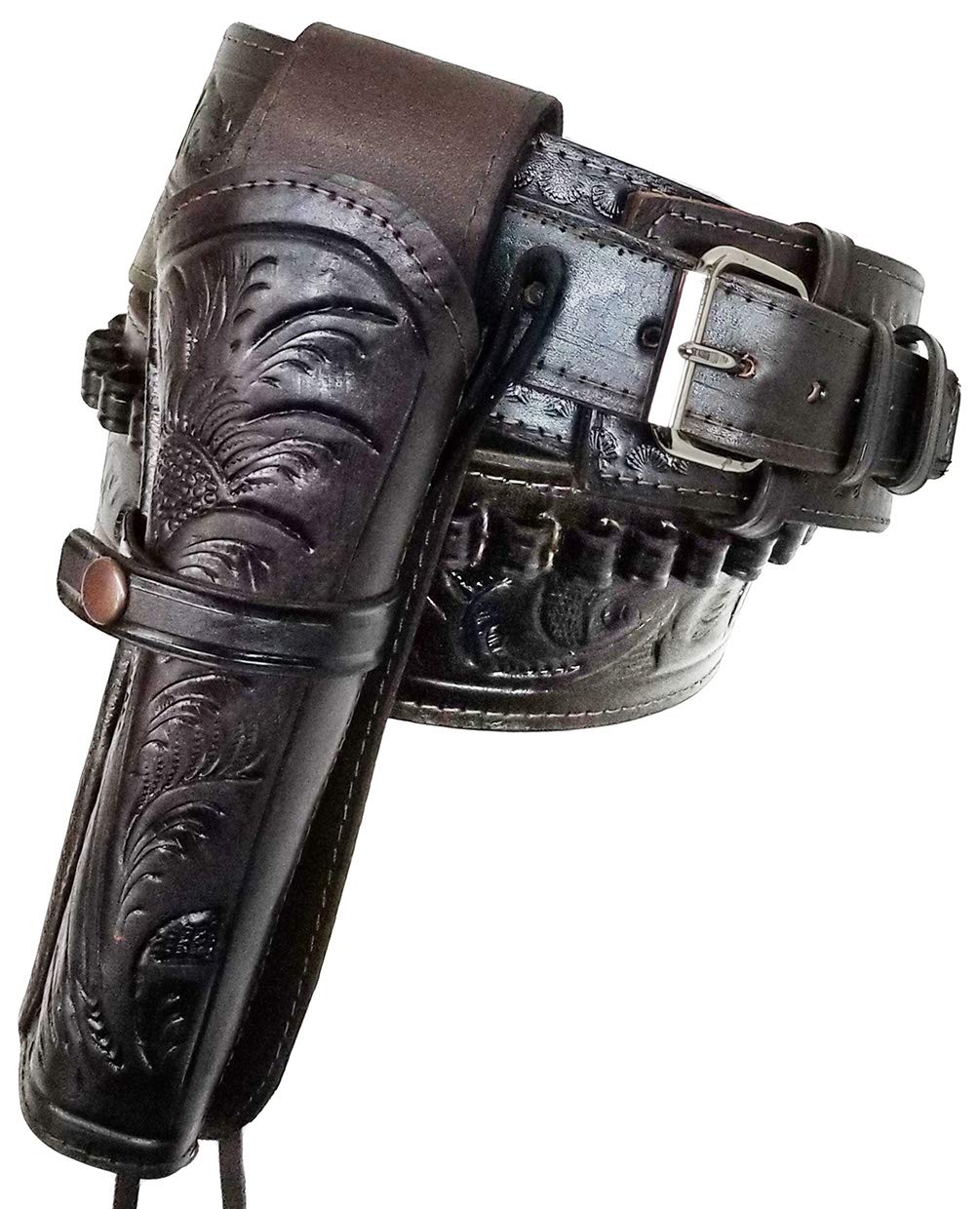 357/38 Western Right High Ride Leather Holster Gun Belt Rig - Durable Cowhide for Cowboy Action Shooting & Outdoor Adventures