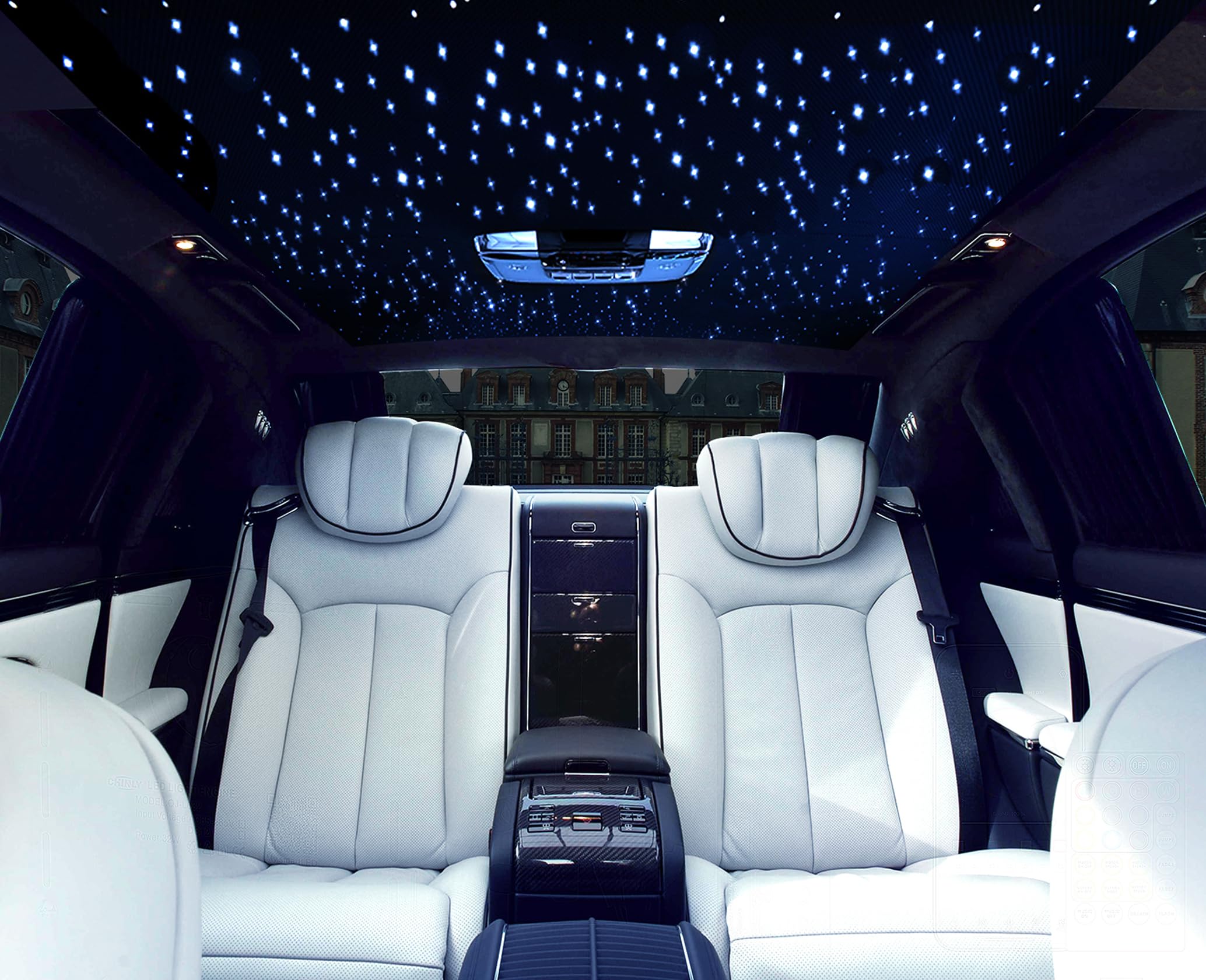 CHINLY 32W 1600pcs Twinkle Fiber Optic Star Ceiling Lights Kit - 13.1ft 0.03in RGBW Bluetooth APP Control with Remote for Home Theater, Bedroom, Pool & Car Headliner | Music Sync & DIY Starry Sky Effect