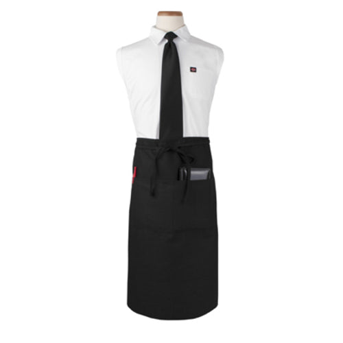 Culinary Essentials 859383 Black 2-Pocket Bistro Waist Apron for Chefs, Servers & Bartenders - Perfect for Restaurants, Cafes & Home Cooking
