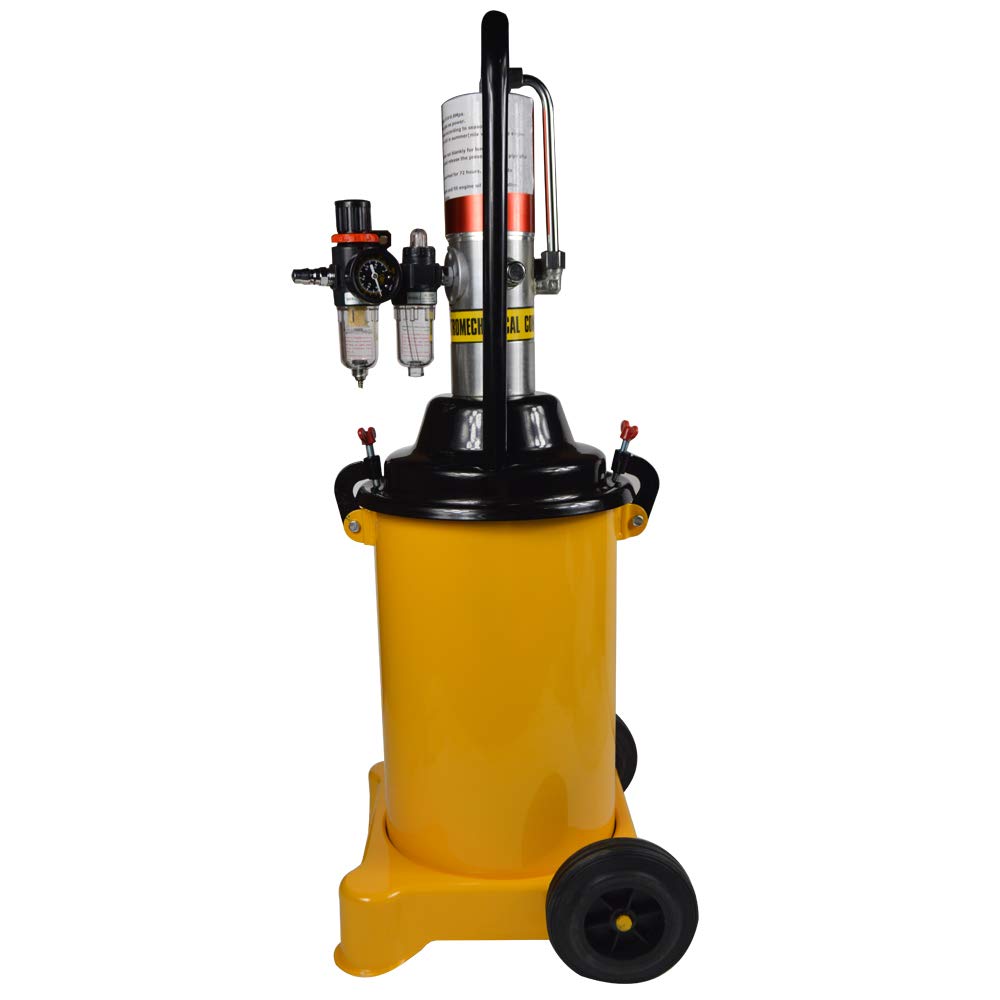 TECHTONGDA 3 Gallon Air Pneumatic Grease Pump with Gun Hose - Heavy Duty Lubrication Tool for Automotive, Industrial & Farm Equipment Maintenance