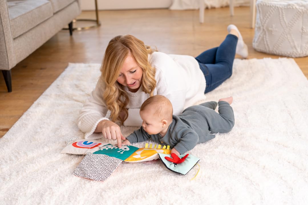 Manhattan Toy Wimmer-Ferguson Seek & Peek High Contrast Baby Book - Soft Cloth Activity Book for Newborns & Infants - Sensory Development & Tummy Time Play