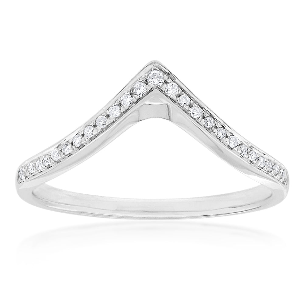 9ct White Gold Diamond Ring with 27 Brilliant Cut Diamonds - Elegant Wedding Band, Anniversary Gift & Engagement Ring for Women