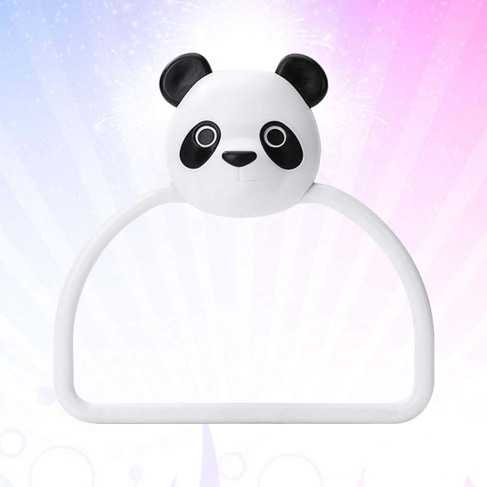 Traceless Towel Rack - No Trace ABS Material Bathroom Organizer, Panda Cartoon Design Wall Mounted Shelf for Kitchen & Bathroom Towel Storage | Space Saving Home Decor