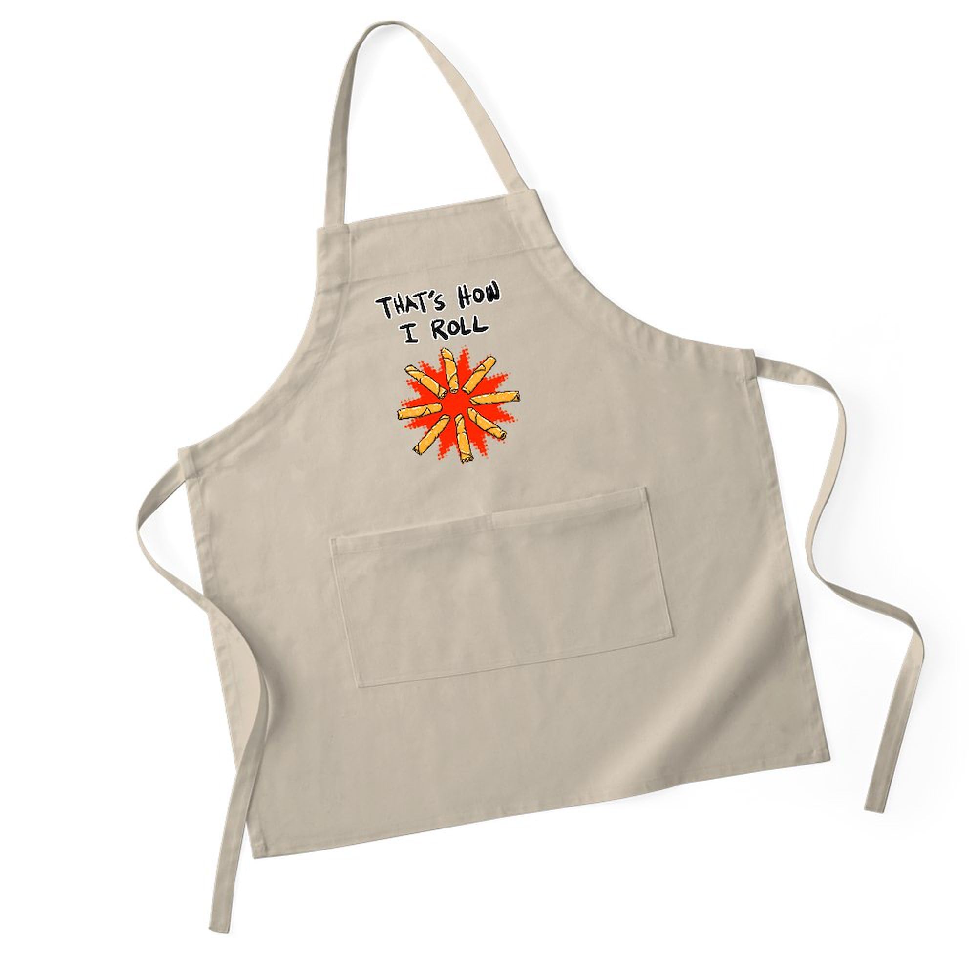 Lumpia Kitchen Apron with Pockets - Adjustable BBQ Grilling & Baking Apron for Cooking, Hosting & Filipino Cuisine | Perfect for Home Chefs, Outdoor Barbecues & Potlucks