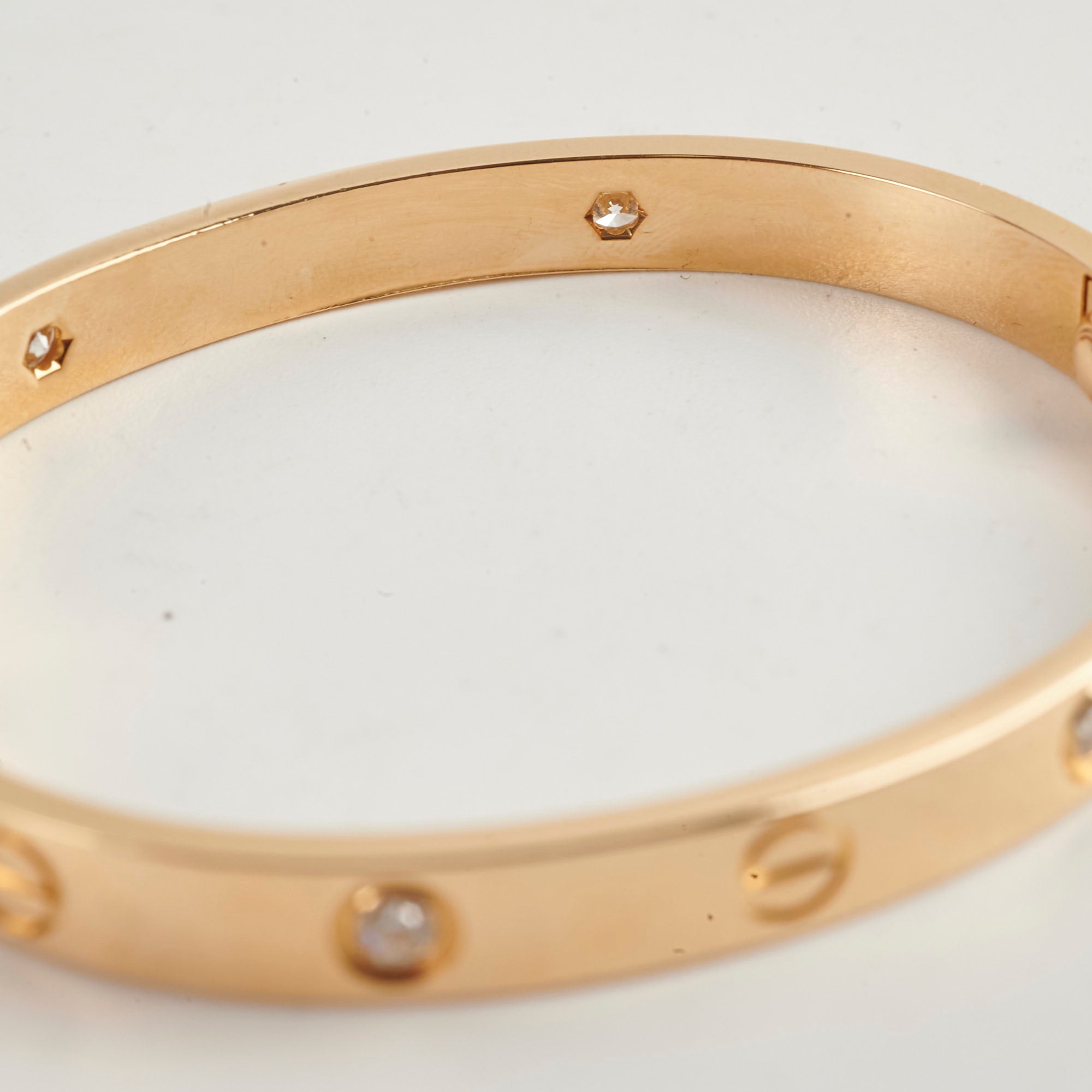 Cartier Love Bracelet 4 Diamonds 18K Yellow Gold Jewelry for Women - Size 16, Luxury Gift for Anniversary, Valentine's Day & Special Occasions