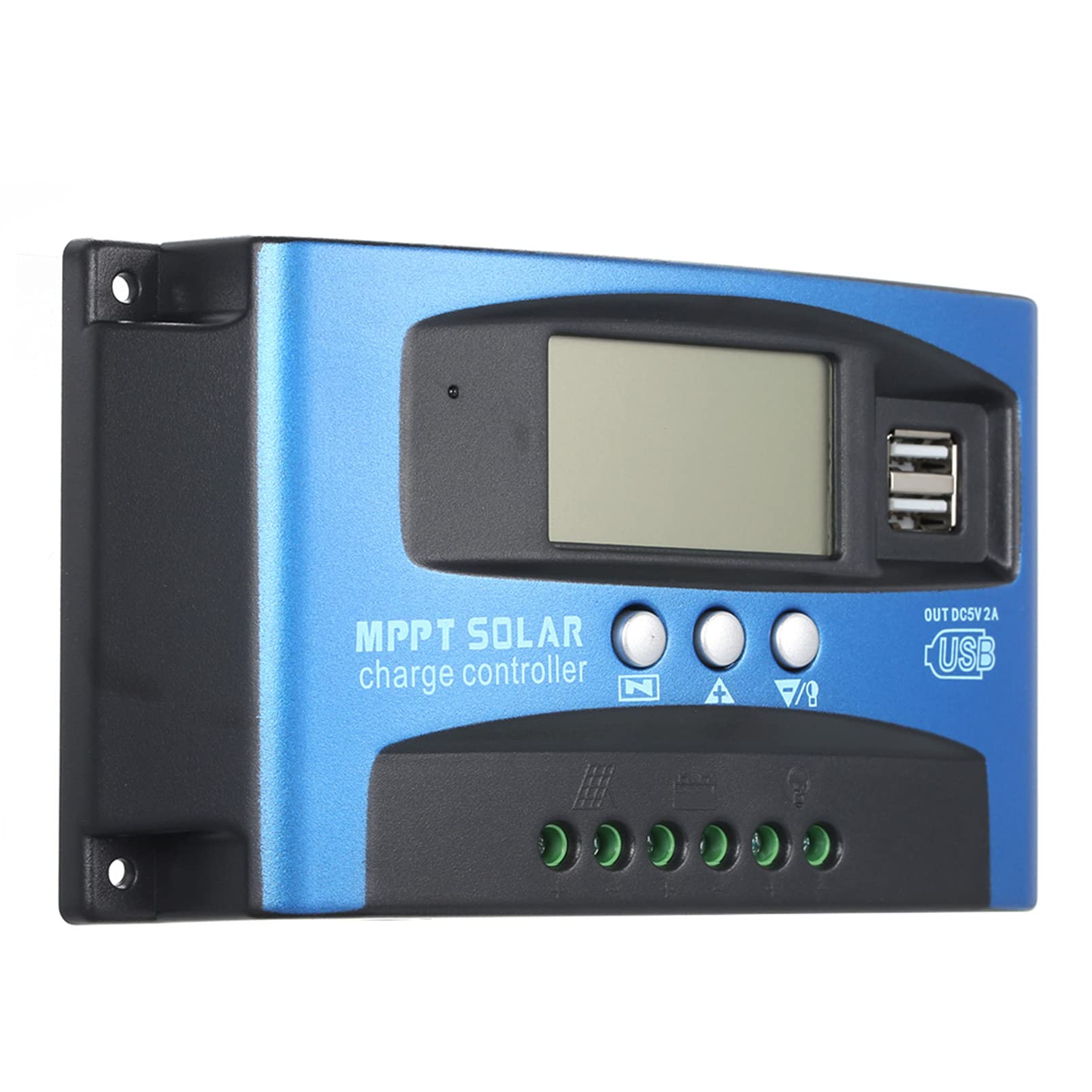 EXCLUZO 100A MPPT Solar Charge Controller with Dual USB Ports & LCD Display - Auto Solar Panel Charger Regulator for RV, Boat, Off-Grid Power Systems