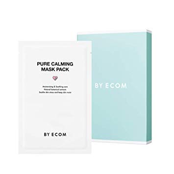 BY ECOM Pure Calming Mask Sheet 1 BOX (7 Sheets) - Extreme Moisturizing & Soothing Facial Mask with Natural Botanical Extracts for Sensitive Skin | Perfect for Daily Skincare Routine, Spa Day, and Post-Sun Care