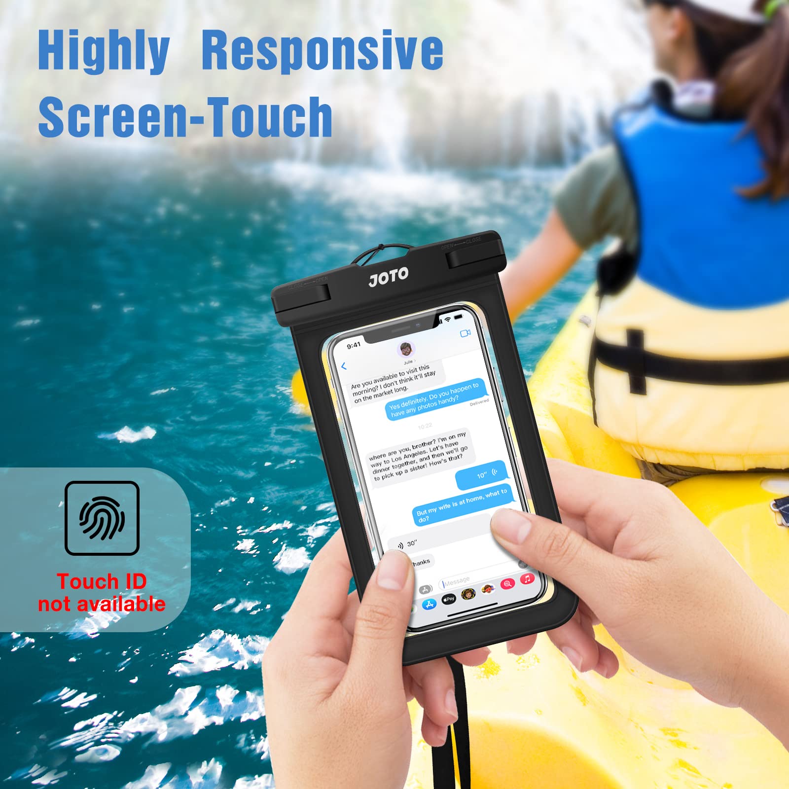 JOTO 6 Pack Waterproof Phone Pouch IPX8 - Universal Underwater Phone Case Dry Bag for iPhone 16/15/14/13 Pro Max, Samsung Galaxy S24/S23/S22/Note, Google Pixel (Fits Up to 7.0