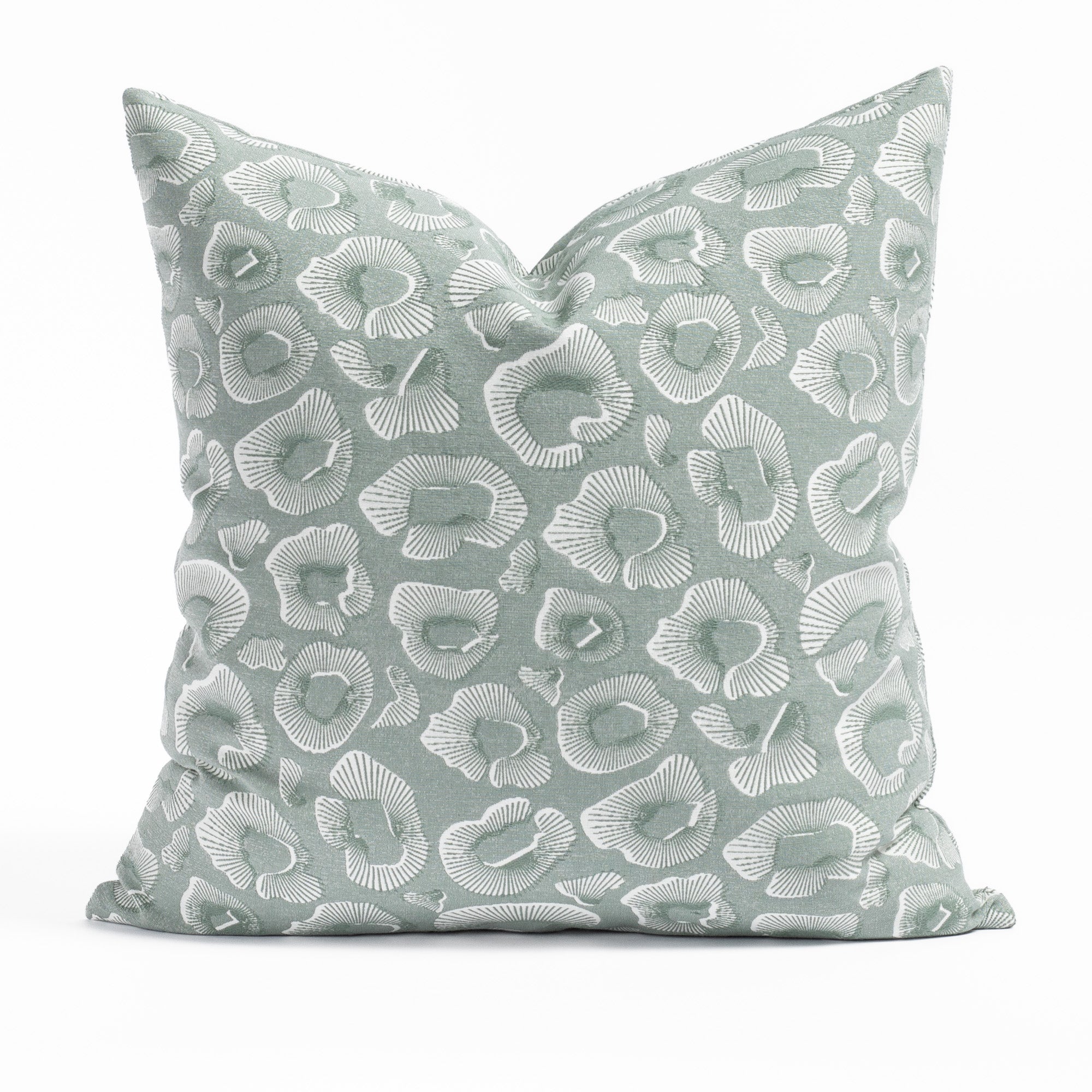 Ocean 20x20 Inch Decorative Throw Pillow Cover - Jade Green Square Cushion for Sofa, Bed, Living Room & Home Decor