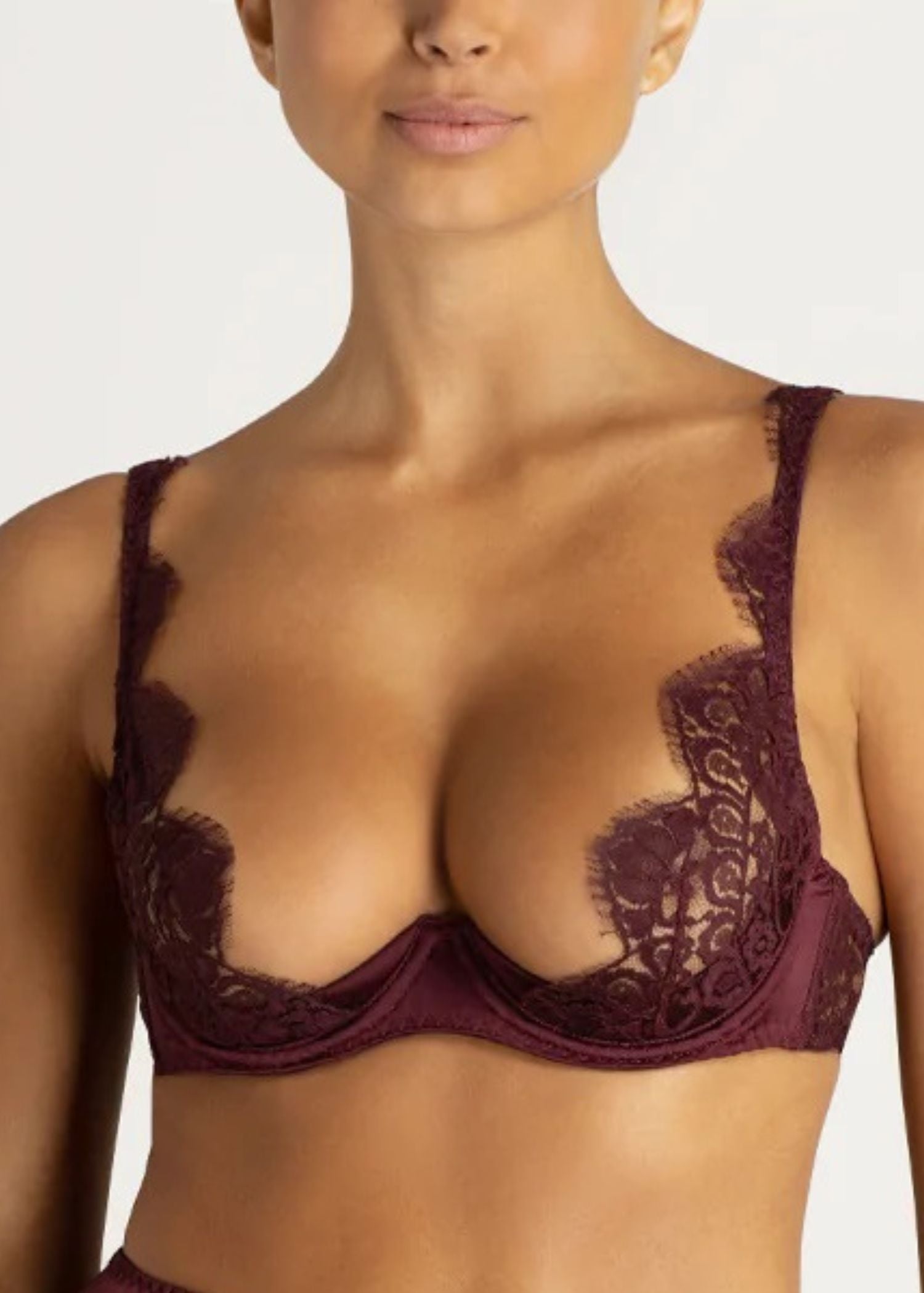 Camellia High Apex Plunge Bra - Sienna | Sexy Push Up Lingerie for Women | Perfect for Date Night & Special Occasions