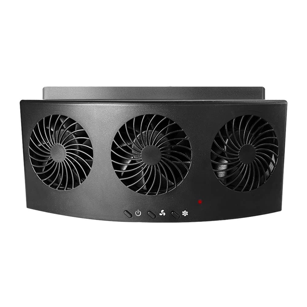 2W USB Car Cooling Fan - Energy Saving 3-Hole Radiator Fan for Auto Ventilation | Front/Rear Window & Exhaust Air Purifier (Black) | Perfect for Summer Road Trips & Parking Ventilation