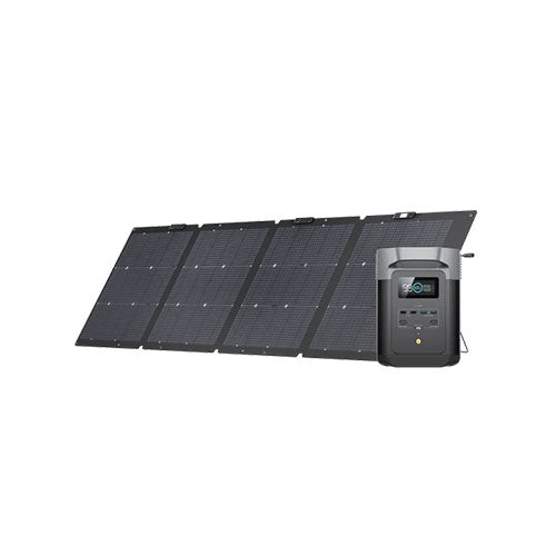 EcoFlow Delta 2 Solar Generator Kit with 220W Portable Solar Panel | Off-Grid Power for Camping, RV & Emergency Backup