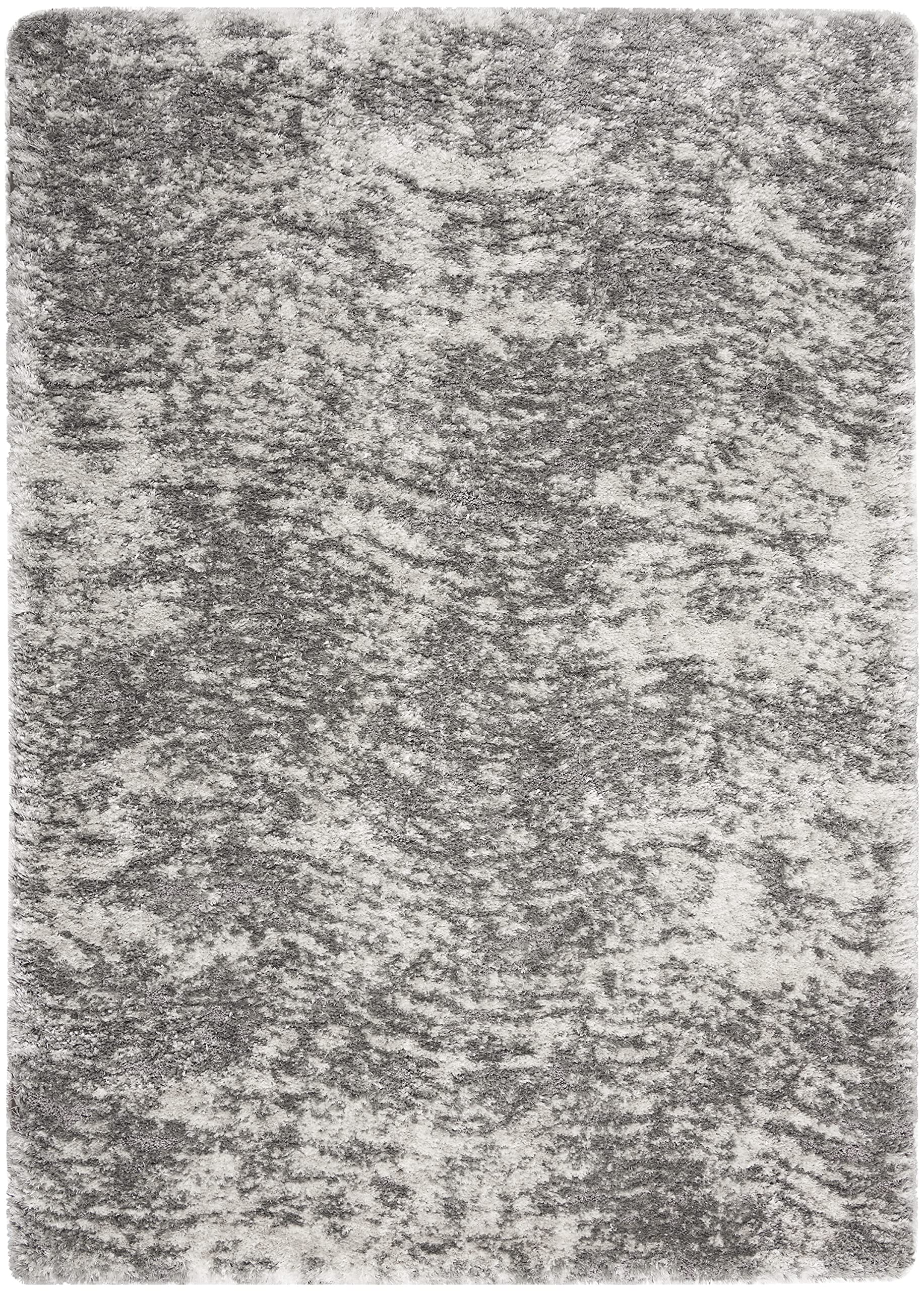 Nourison Luxurious Shag Abstract Charcoal Grey 4' x 6' Area Rug - Soft Plush Easy Clean Non-Shedding Carpet for Bedroom, Living Room, Dining Room & Kitchen Decor (4x6) | Perfect for Cozy Home, Modern Apartment & Office Spaces