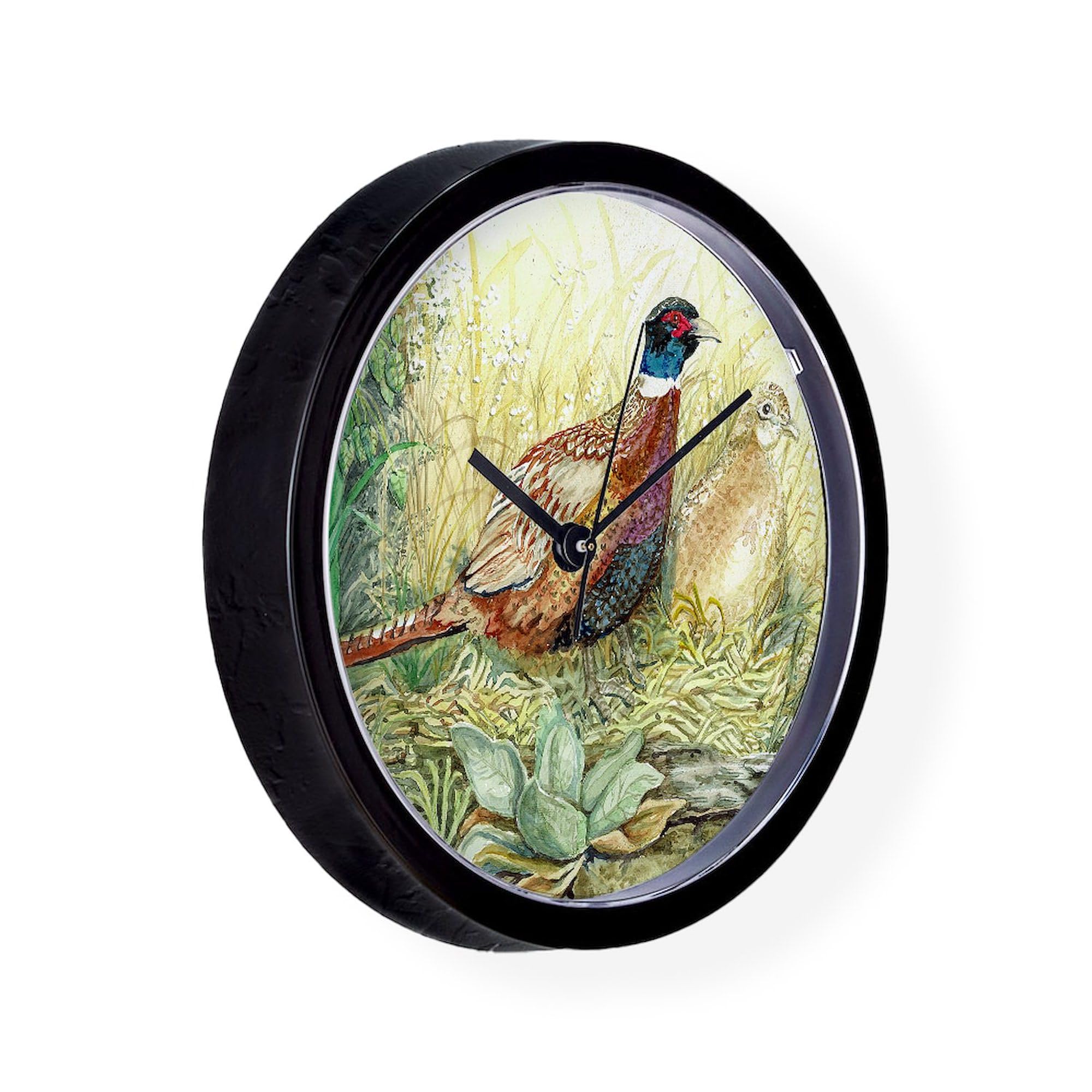 Pheasant 10-Inch Wall Clock - Decorative Home & Office Clock for Living Room, Kitchen, Bedroom - Perfect for Farmhouse, Rustic, or Nature-Themed Decor