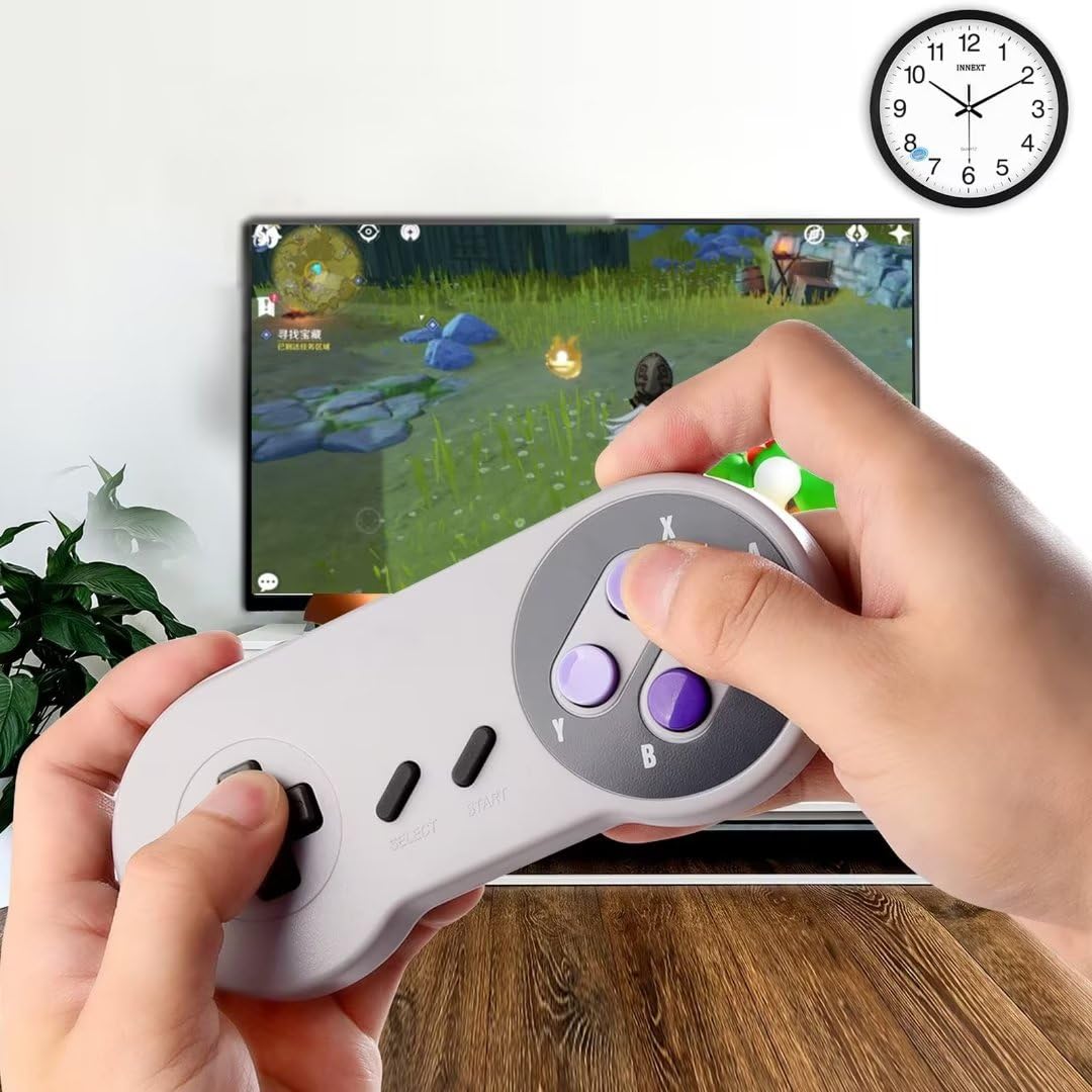 2 Pack Replacement Wireless Game Controller for Nintendo SNES Console - 6FT SNS-005 - Compatible with Super Nintendo Entertainment System (Perfect for Retro Gaming & Multiplayer Sessions)