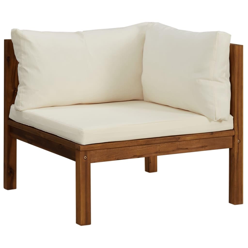 vidaXL 2-Piece Patio Sofa Set with Cushions, Modular Sectional Outdoor Furniture with Coffee Table - Solid Acacia Wood Rustic Garden Sofa for Backyard, Deck, Poolside & Patio Relaxation