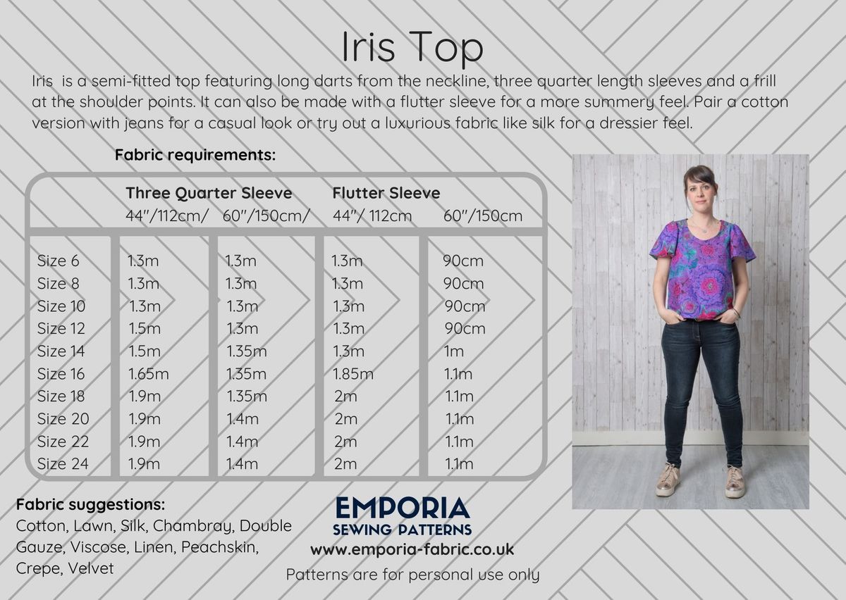 Emporia Patterns Iris Top - Floral Print Women's Blouse for Casual Wear & Summer Outfits | Lightweight & Breathable Fabric