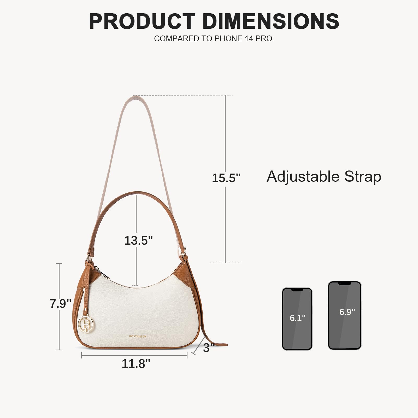 BOSTANTEN Small Crossbody Purse for Women - Trendy Crescent Shoulder Bag Hobo Handbag, Perfect for Daily Use, Travel & Evening Out