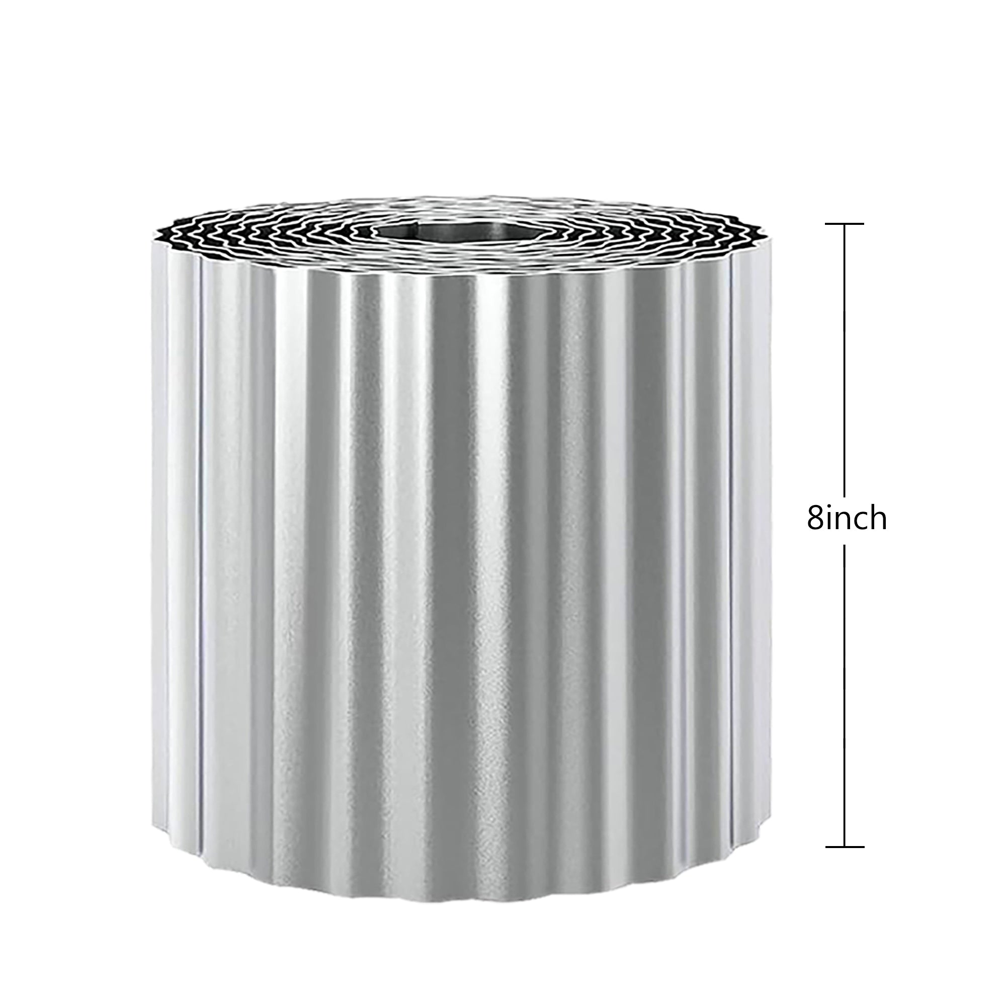 8x120 Inch Heavy Duty Galvanized Steel Corrugated Garden Edging - Rustproof Landscape Border for Lawns, Flower Beds & Driveways - Easy Install Rolled Edge Design for DIY Yard & Garden Projects
