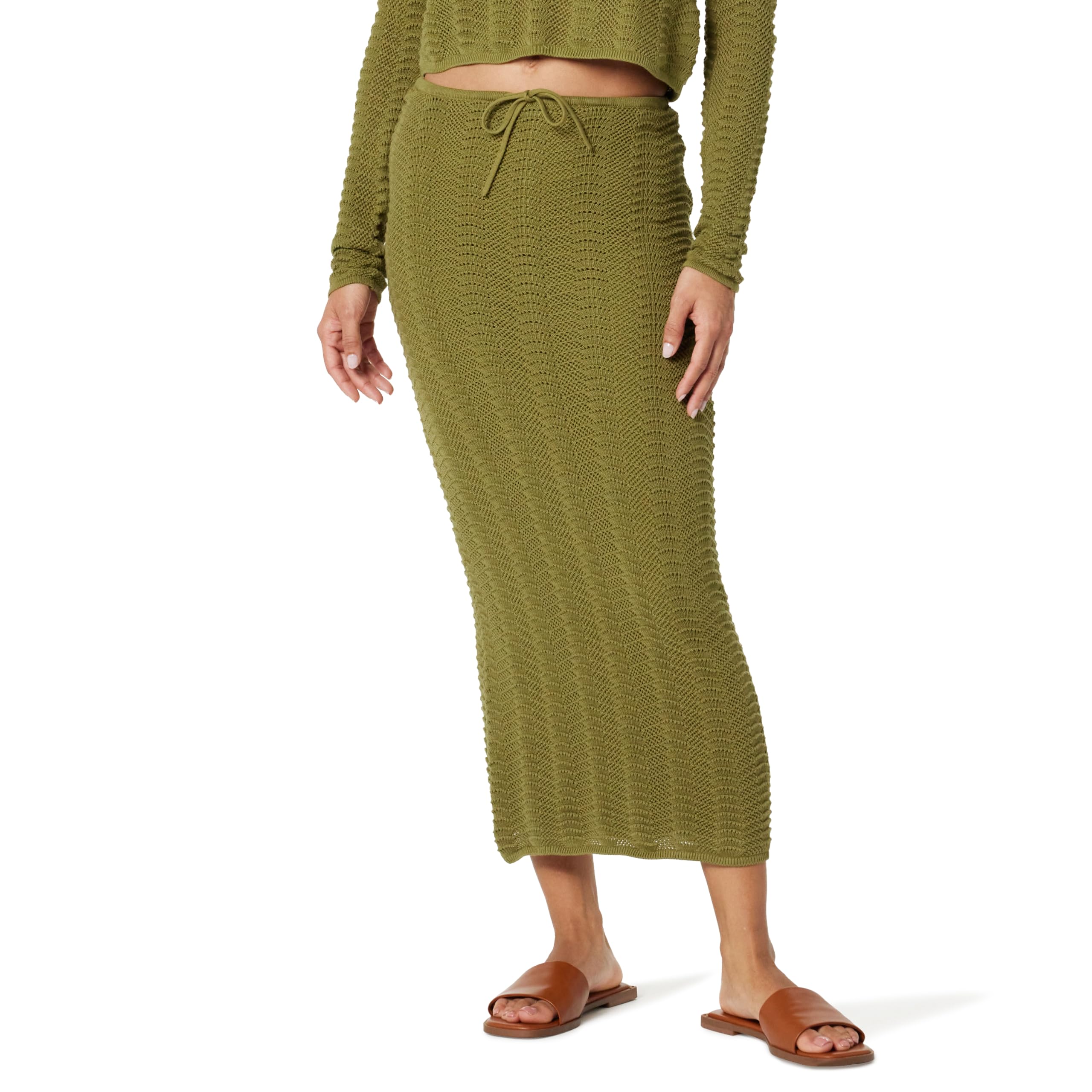 The Drop Women's Makayla Crochet Maxi Skirt - Boho Beach Skirt for Summer, Vacations & Music Festivals | Flowy & Comfortable Bohemian Skirt for Casual Outfits