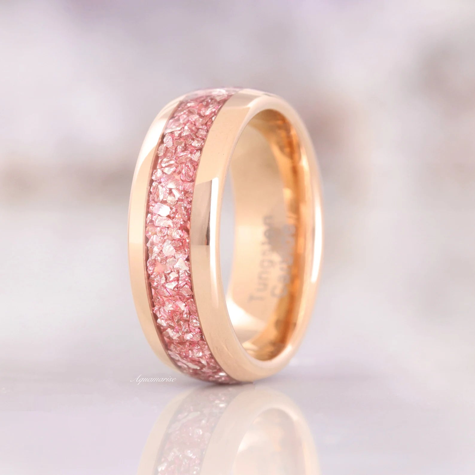 Celtic Hexagon Morganite Couples Ring - Elegant Wedding Band for Her & Him, Promise & Anniversary Jewelry Gift - Perfect for Engagements, Valentine's Day & Romantic Occasions