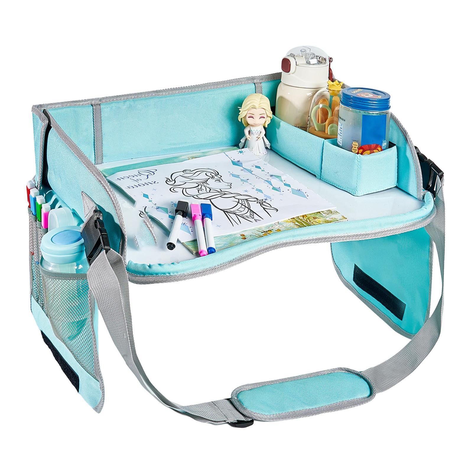 Portable Kids Car Seat Tray - Toddler Travel Snack & Activity Tray for Strollers, Airplanes & Road Trips | Durable Lap Tray for Eating, Drawing & Playing On-The-Go | Perfect for Toddlers 1-5 Years Old