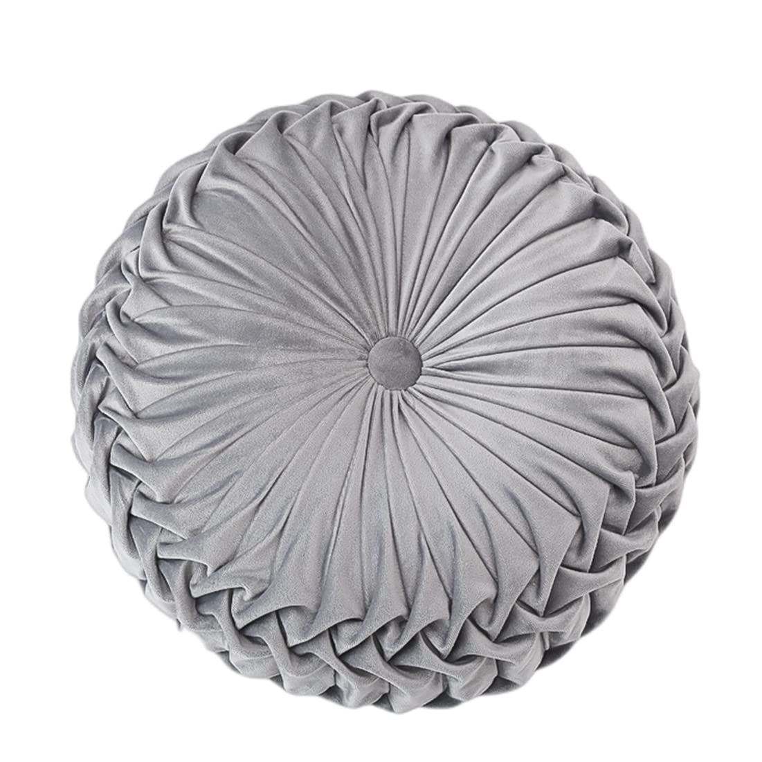 Baiyuruodie Round Velvet Throw Pillow - Soft Decorative Cushion for Sofa, Bed, Bedroom - 15 Inch (38cm) Grey - Perfect for Living Room Decor, Cozy Home Accent & Guest Room Styling