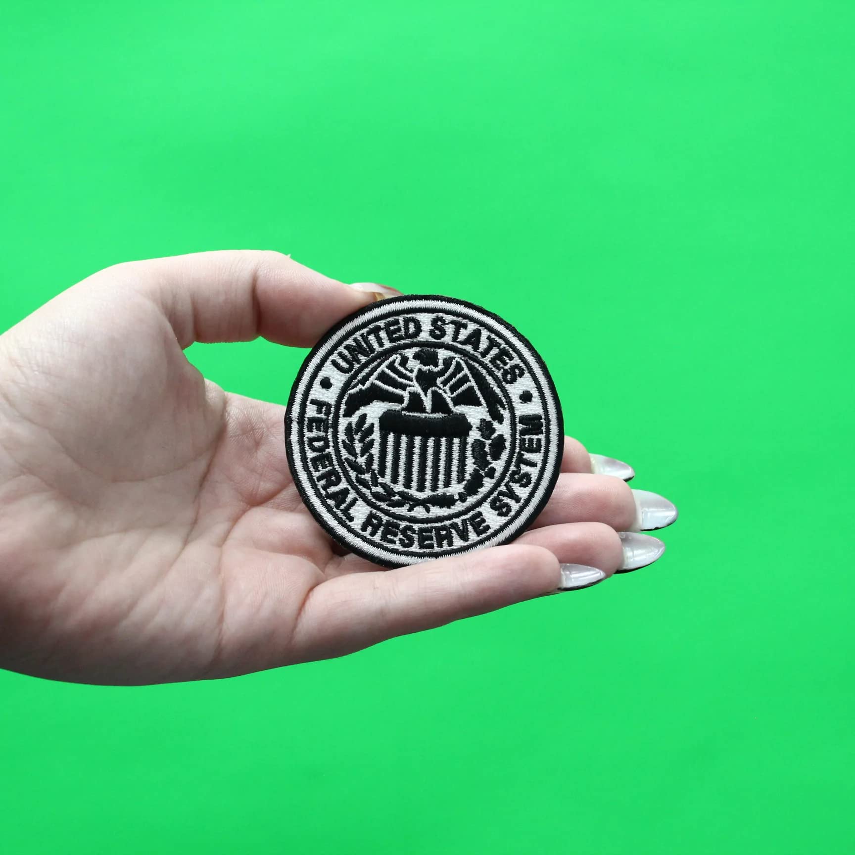 Federal Reserve System Embroidered Patch - Iron On Sew On Applique for Jackets, Hats & Bags - US Government Money Bank Badge for Costumes, Cosplay & DIY Crafts