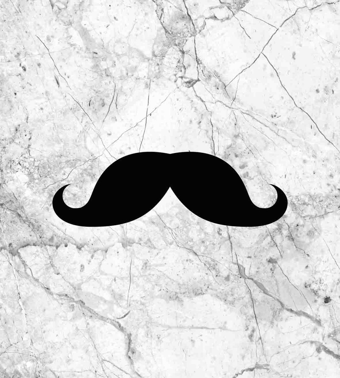Ambesonne Manly Duvet Cover Set - Retro Mustache Design on Grunge Marble Backdrop, 3-Piece Queen Size Bedding Set with Pillow Shams, Grey Black White | Stylish Home Decor for Men's Bedroom, Perfect Gift for Husband or Boyfriend