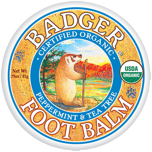 Badger Foot Balm for Dry Cracked Feet - Natural Moisturizing & Soothing Skin Care - 0.75oz Tin - Perfect for Hikers, Runners & Outdoor Enthusiasts
