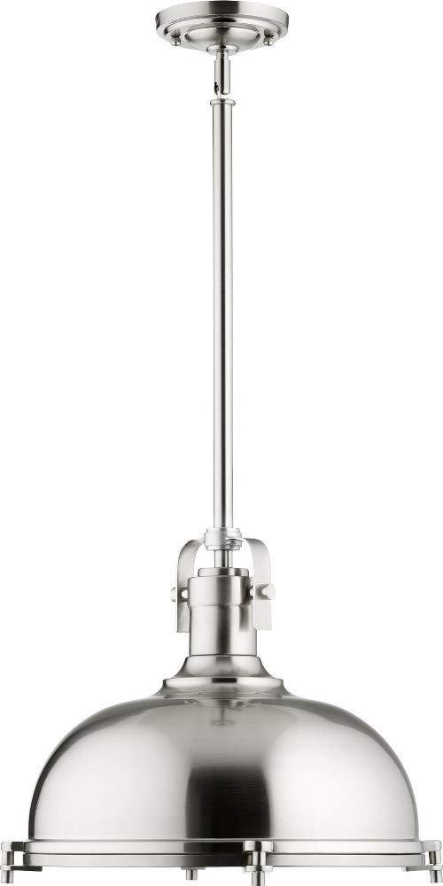 804-17-65 Transitional One Light Pendant - Pewter, Nickel & Silver Finish - Modern Ceiling Light Fixture for Dining Room, Kitchen Island & Entryway Lighting