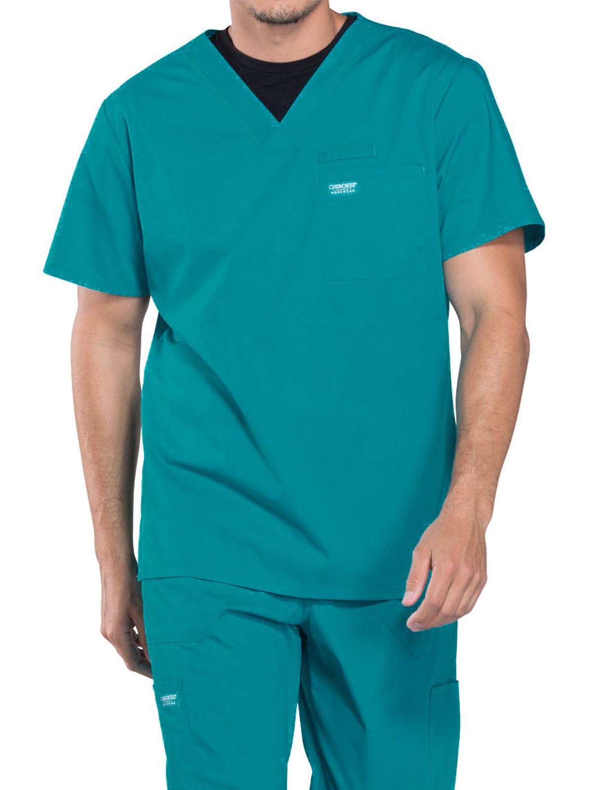Cherokee Men's Scrubs Top - Professional Workwear Tuckable V-Neck WW675 - Perfect for Nurses, Doctors & Healthcare Professionals