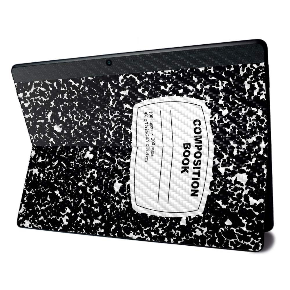 Premium Carbon Fiber Skin for Microsoft Surface Pro X - Durable & Stylish Composition Book Design | Easy to Apply & Remove | Made in USA | Perfect for Work, School & Travel Protection
