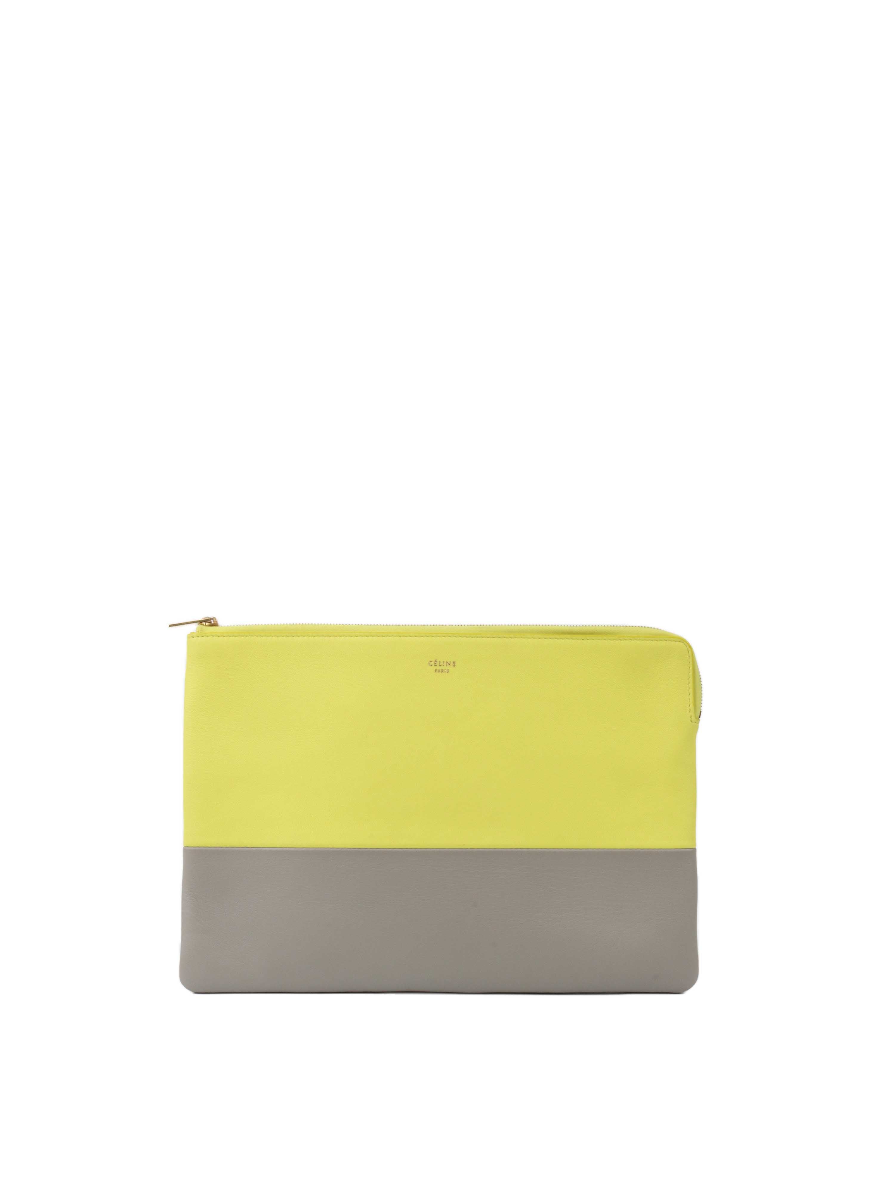 Celine Pouch Handbag in Yellow & Grey - Stylish Crossbody Bag for Women | Perfect for Work, Travel & Evening Out